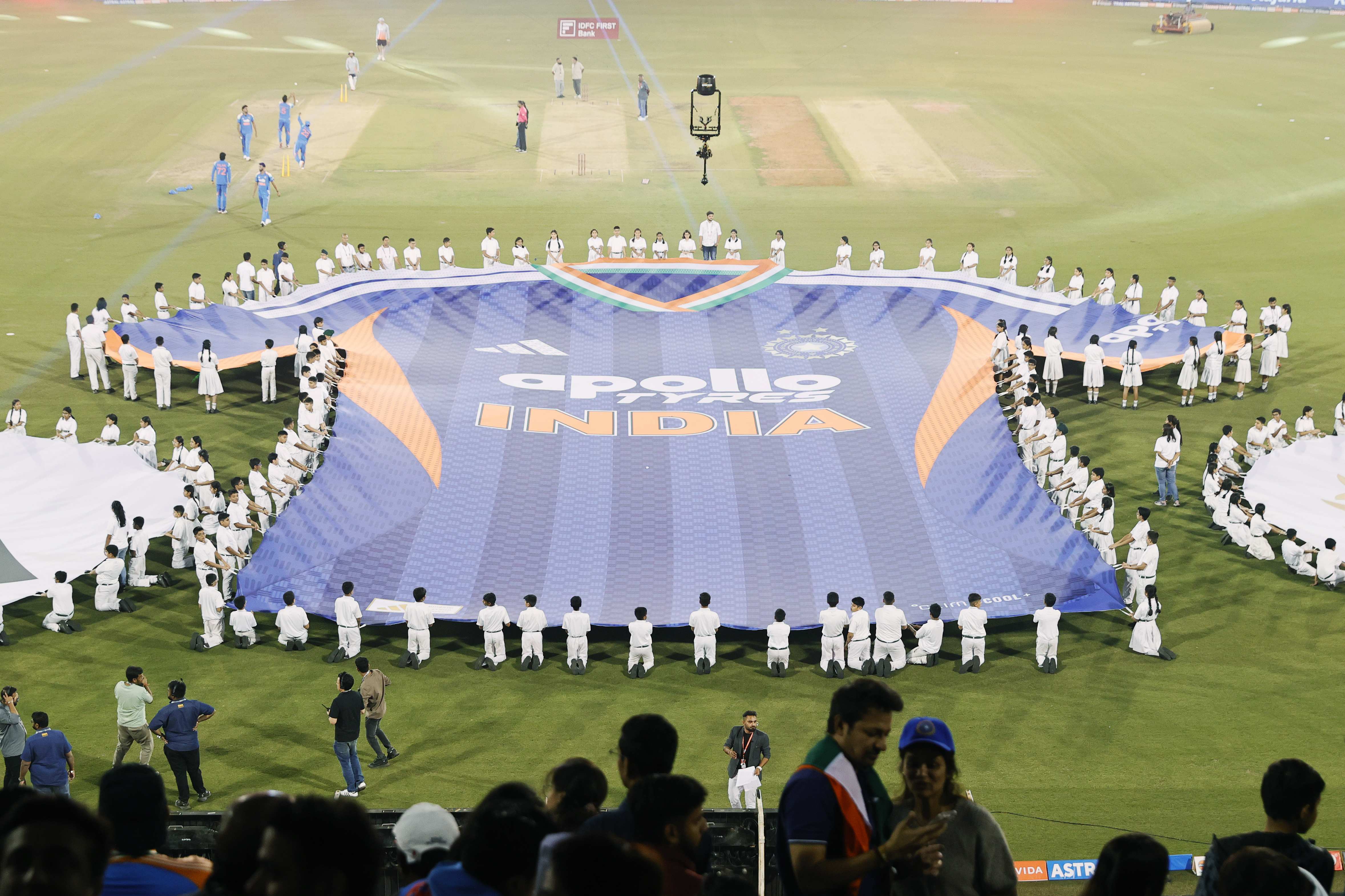Adidas T20I cricket T-shirt launch at Shaheed Veer Narayan Singh International Cricket Stadium, Raipur, Chhattisgarh. India T20I Captain Rohit Sharma, rising T20I star Tilak Varma, BCCI Secretary Devajit Saikia and Adidas India leadership unveil the official Adidas T20I jersey. Professional advertising, sports and fashion event photography by Saikat Das, official IPL and BCCI photographer, documenting high-profile brand launches and elite cricket personalities for global sports brands.Photos: Saikat Das / www.saikatdas.com