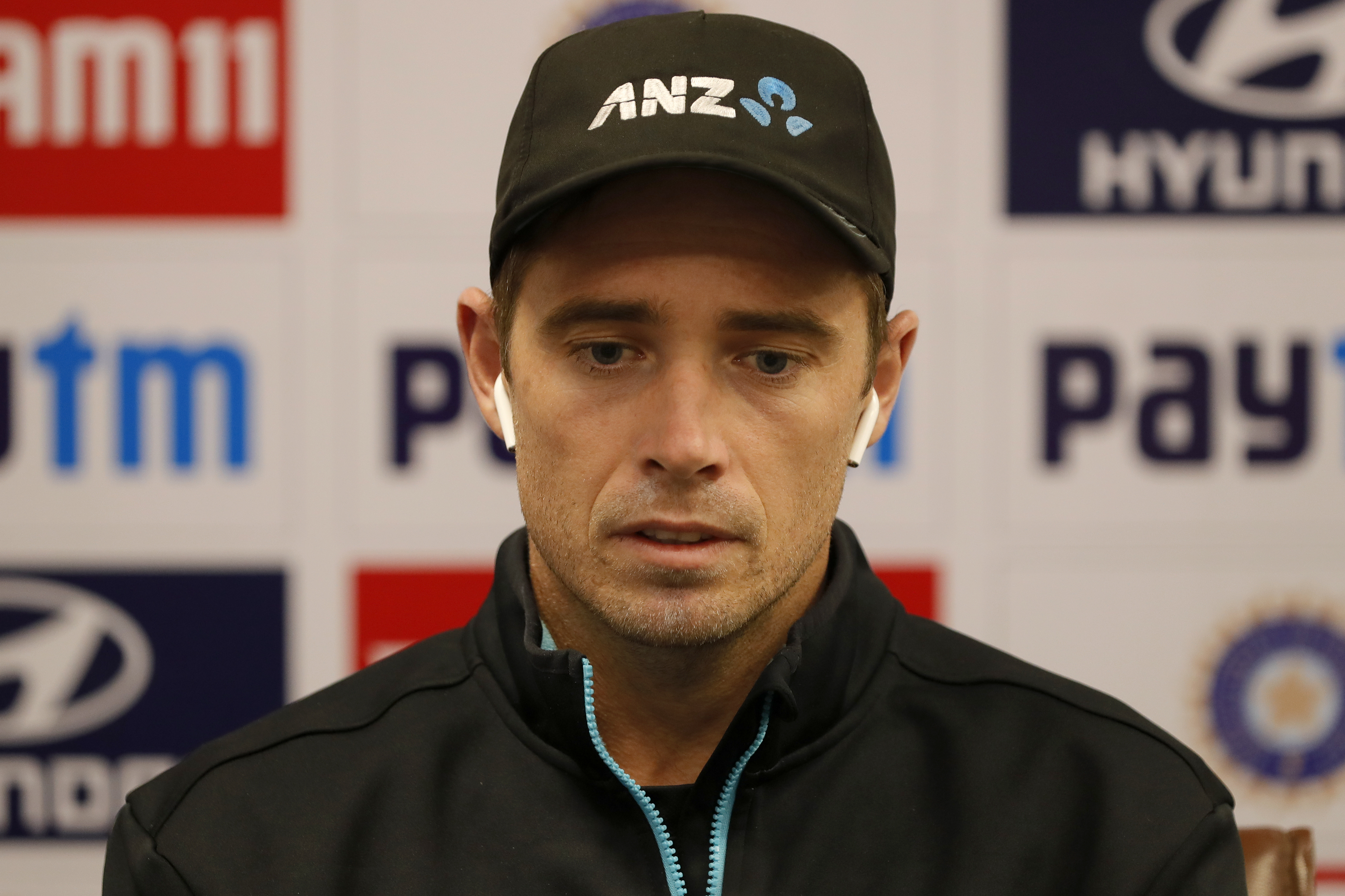 Tim South of New Zealand at PC during day two of the 1st Test match between India and New Zealand held at the Green Park International Stadium in Kanpur on the 26th November 2021Photo by Saikat Das / Sportzpics for BCCI
