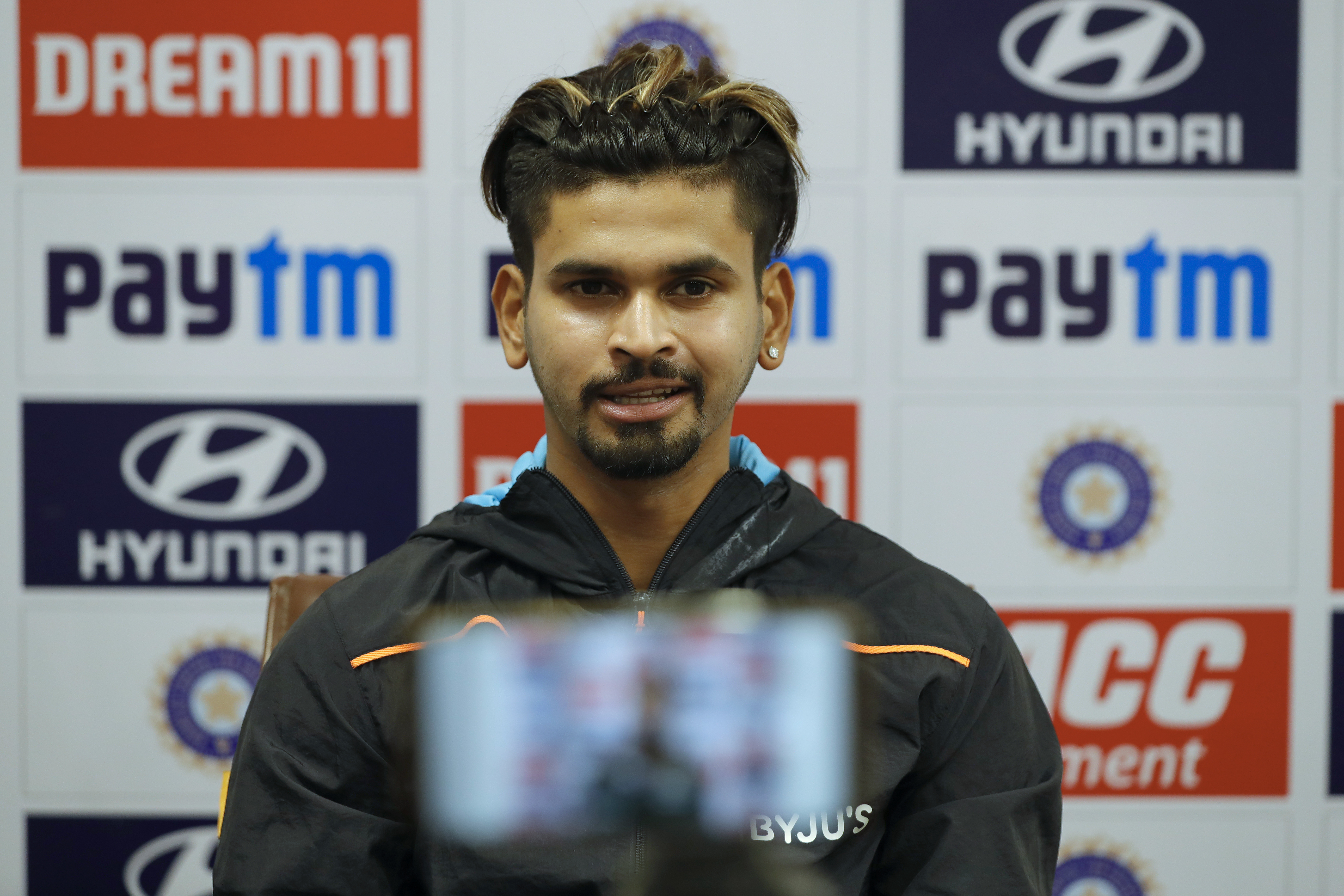 Shreyas Iyer of India at PC during day two of the 1st Test match between India and New Zealand held at the Green Park International Stadium in Kanpur on the 26th November 2021Photo by Saikat Das / Sportzpics for BCCI