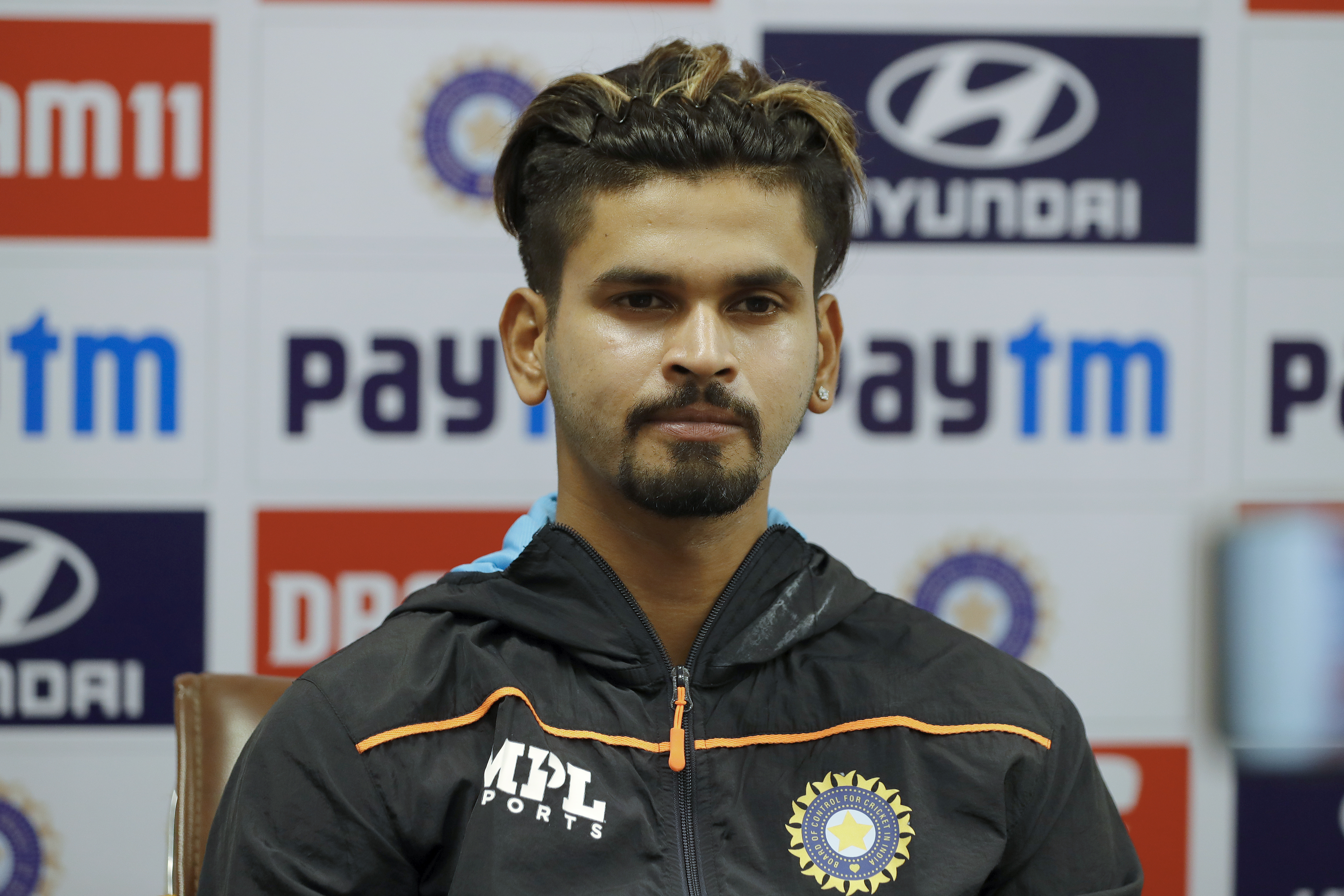 Shreyas Iyer of India at PC during day two of the 1st Test match between India and New Zealand held at the Green Park International Stadium in Kanpur on the 26th November 2021Photo by Saikat Das / Sportzpics for BCCI