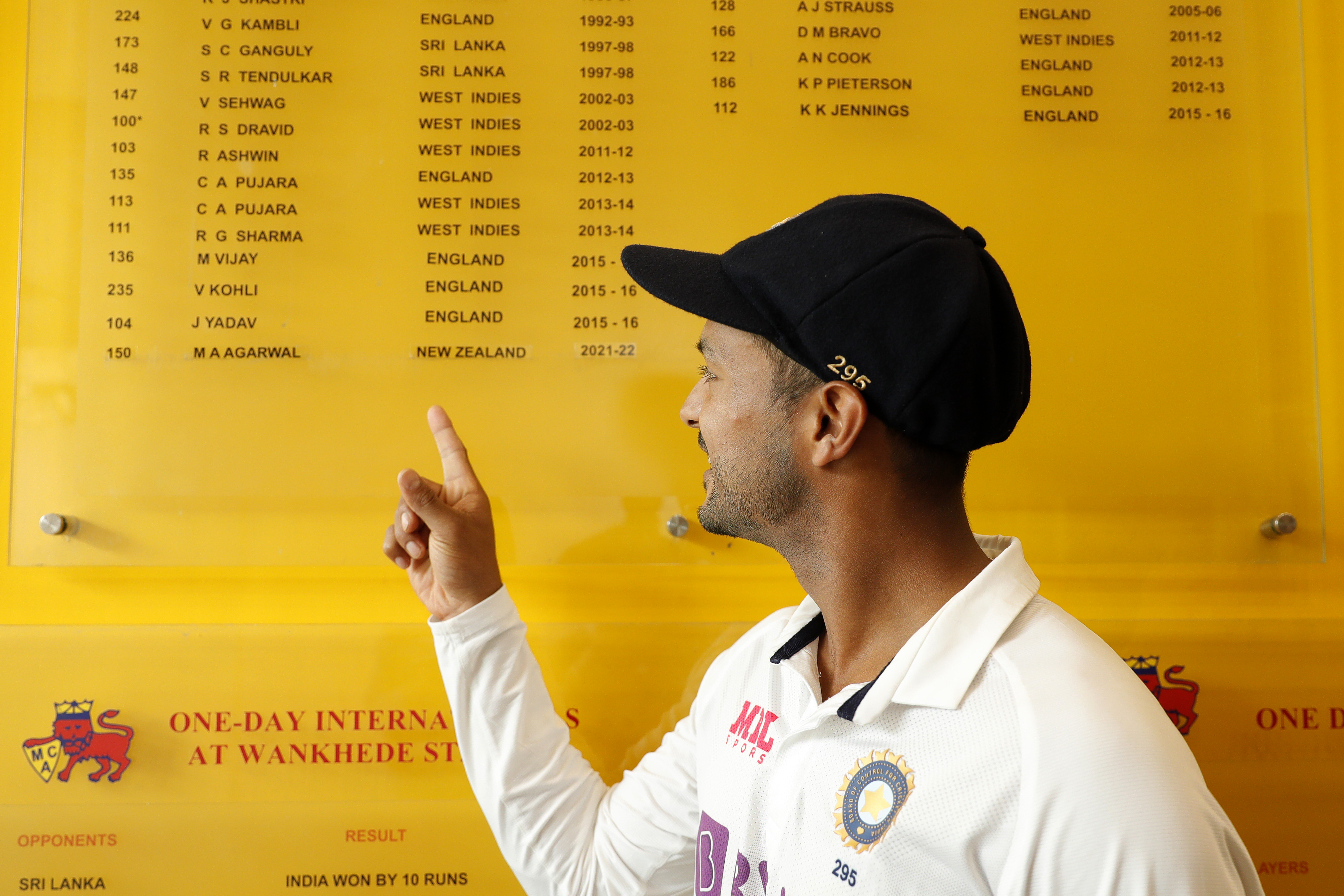 Mayank Agarwal of India  during day four of the 2nd test match between India and New Zealand held at the Wankhede Stadium in Mumbai on the 6th December 2021Photo by Saikat Das / Sportzpics for BCCI