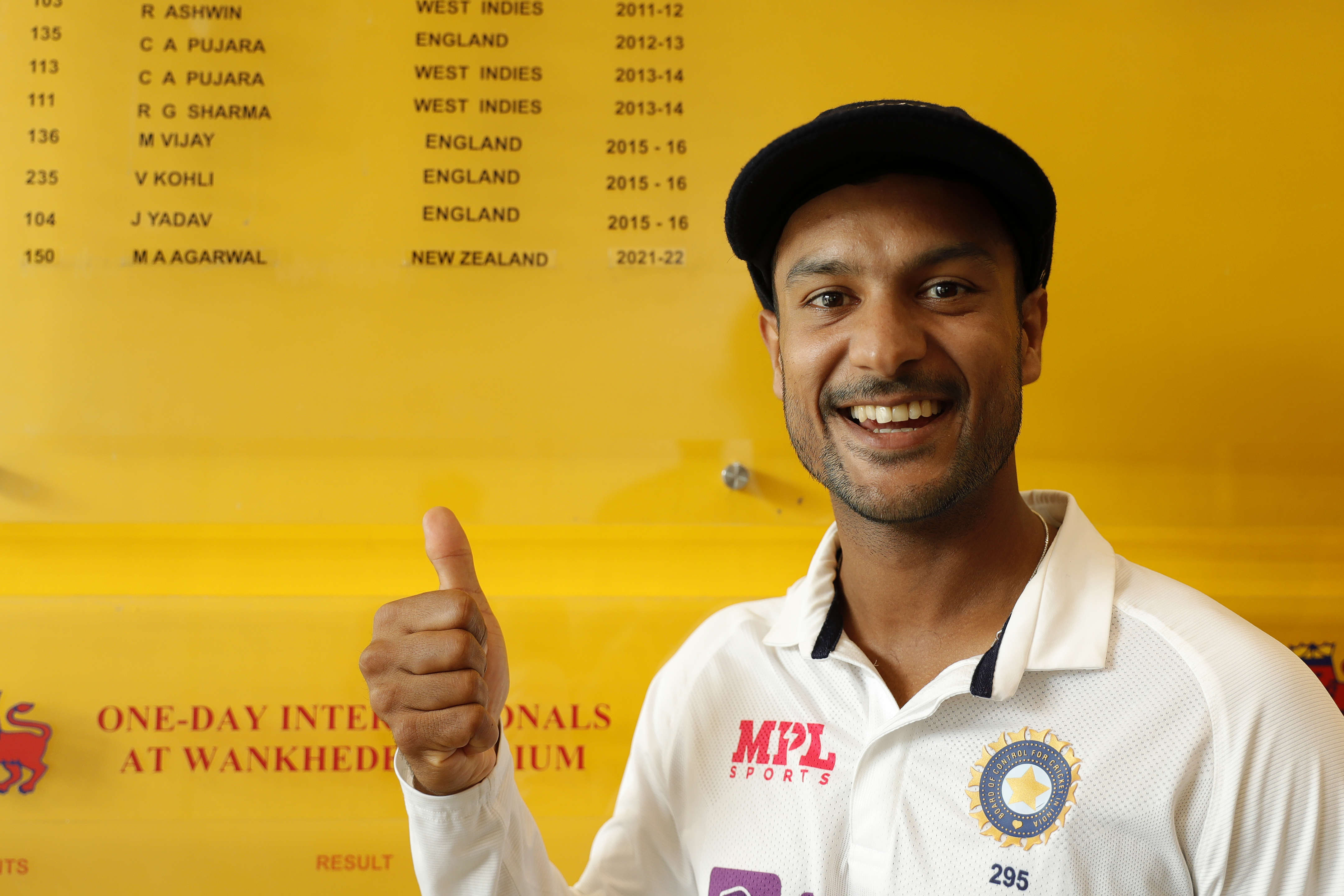 Mayank Agarwal of India  during day four of the 2nd test match between India and New Zealand held at the Wankhede Stadium in Mumbai on the 6th December 2021Photo by Saikat Das / Sportzpics for BCCI