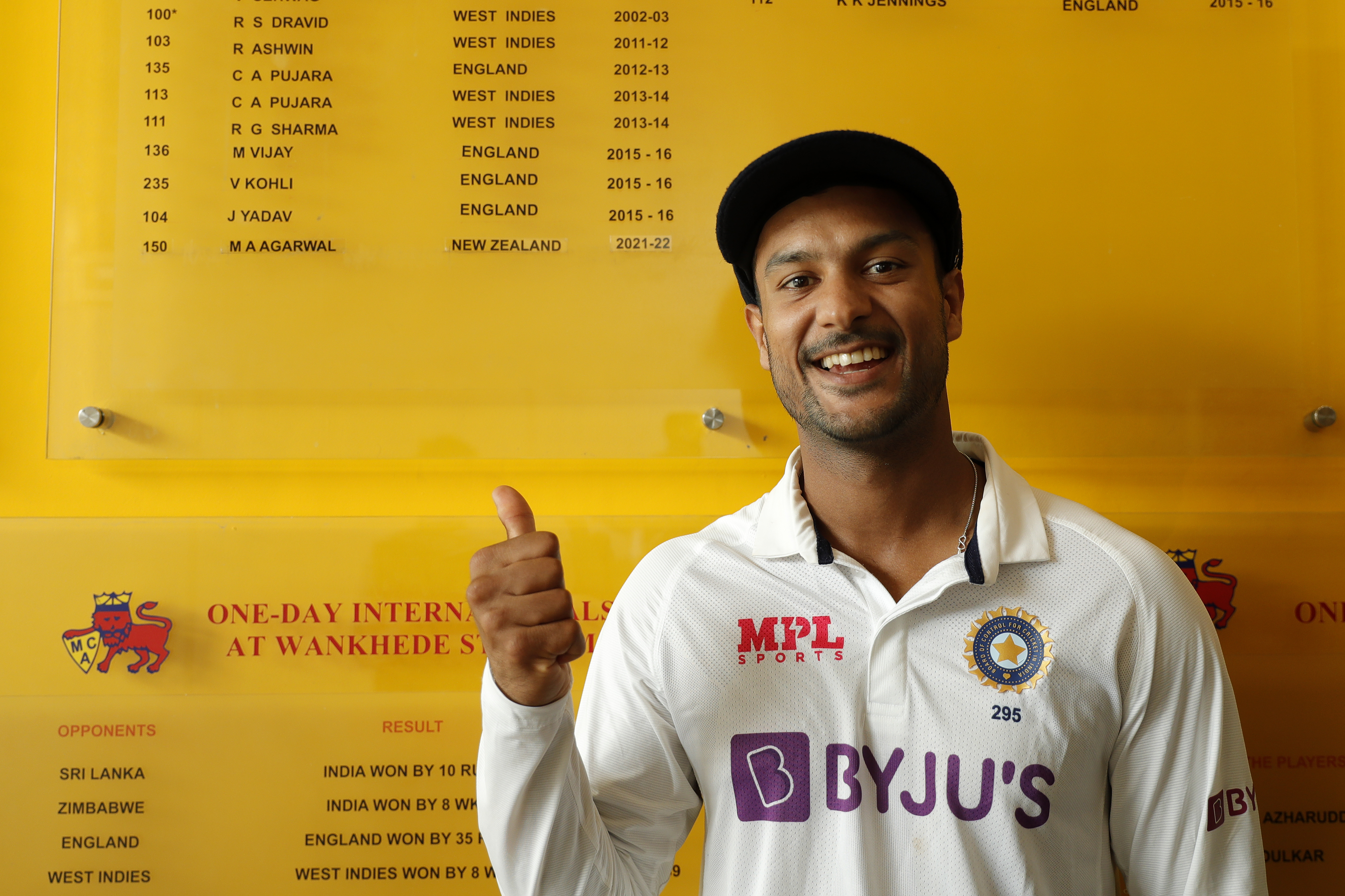 Mayank Agarwal of India  during day four of the 2nd test match between India and New Zealand held at the Wankhede Stadium in Mumbai on the 6th December 2021Photo by Saikat Das / Sportzpics for BCCI