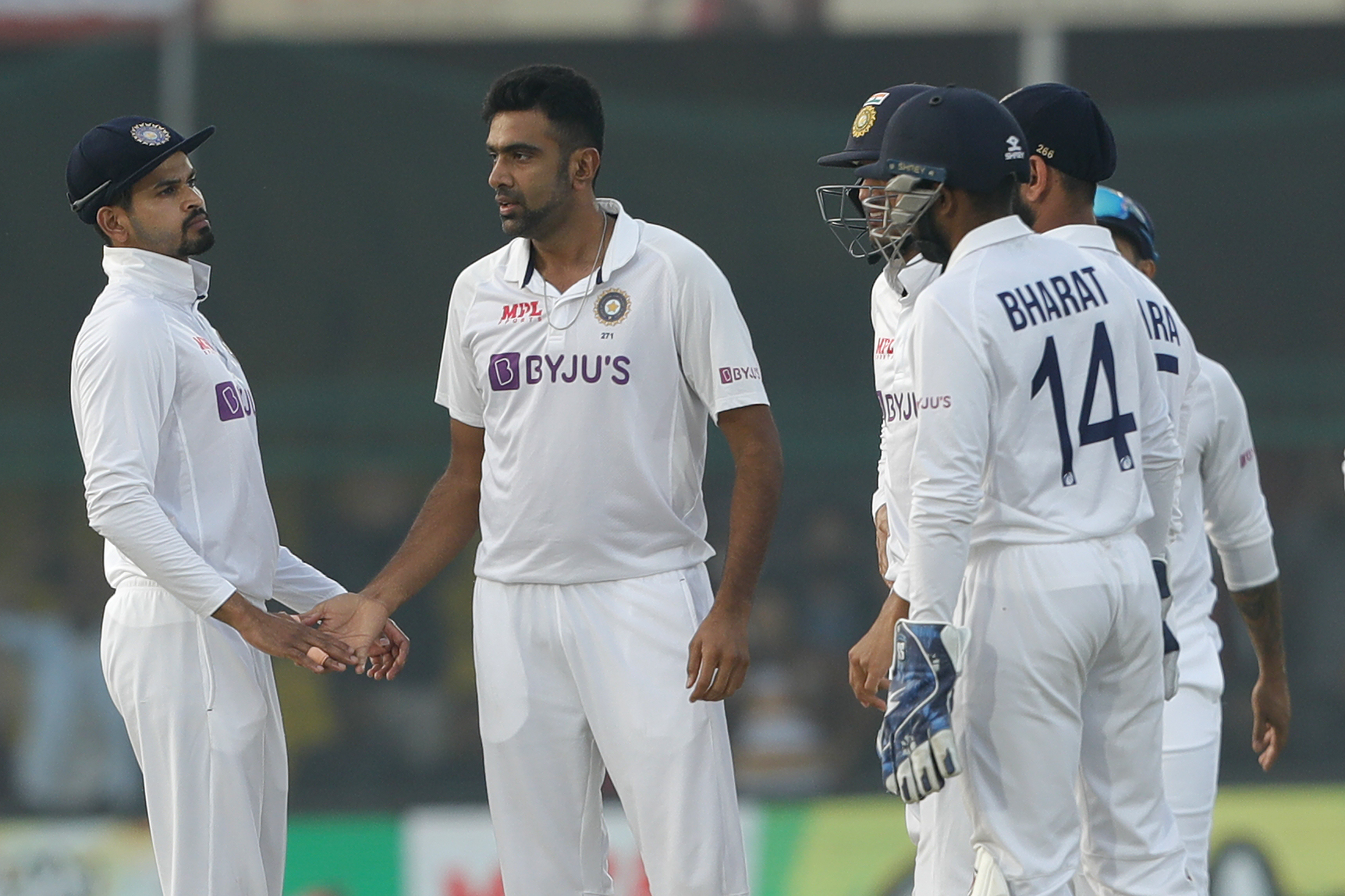 R Ashwin of India celebrating the wicket of William Young of New Zealand during day four of the 1st Test match between India and New Zealand held at the Green Park International Stadium in Kanpur on the 28th November 2021Photo by Saikat Das / Sportzpics for BCCI