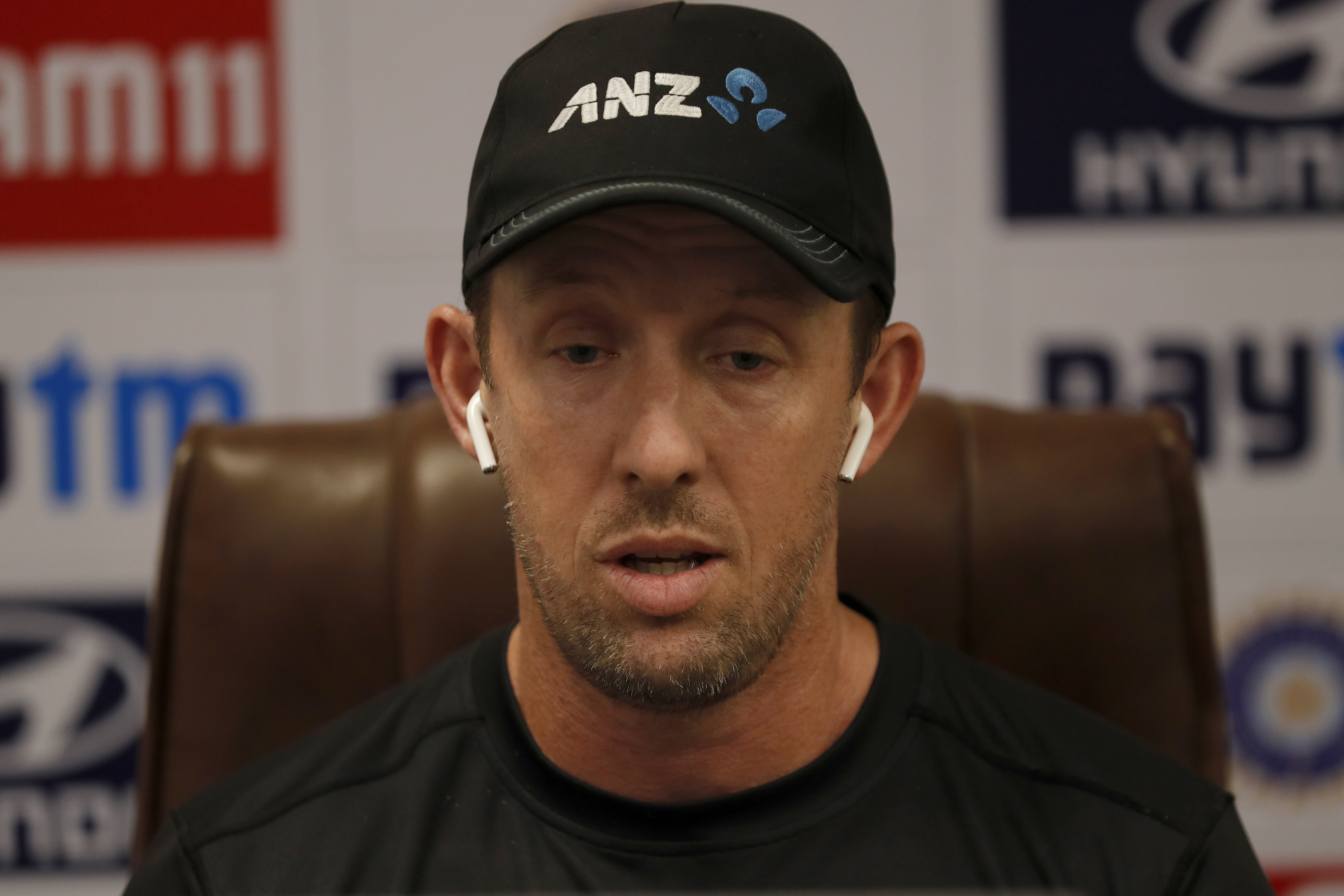 Luke Ronchi batting coach of New Zealand  at pc during day four of the 1st Test match between India and New Zealand held at the Green Park International Stadium in Kanpur on the 28th November 2021Photo by Saikat Das / Sportzpics for BCCI