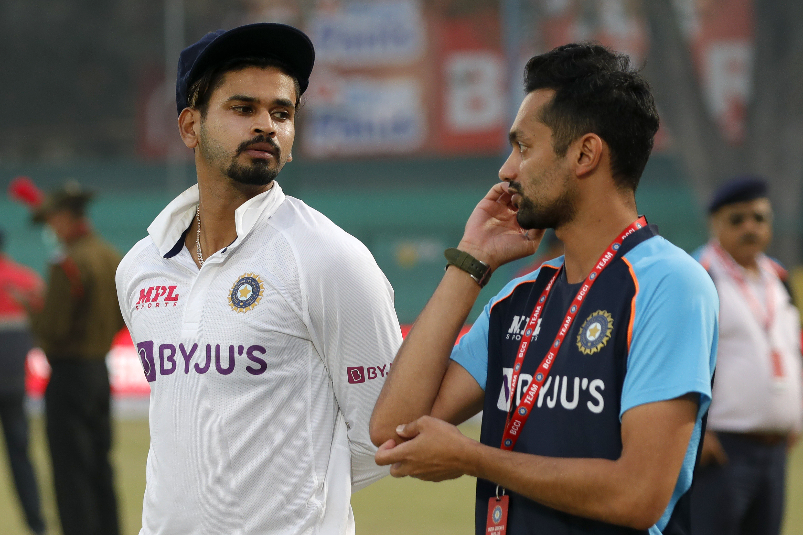 Shreyas Iyer of India  during day five of the 1st Test match between India and New Zealand held at the Green Park International Stadium in Kanpur on the 29th November 2021Photo by Saikat Das  / Sportzpics for BCCI