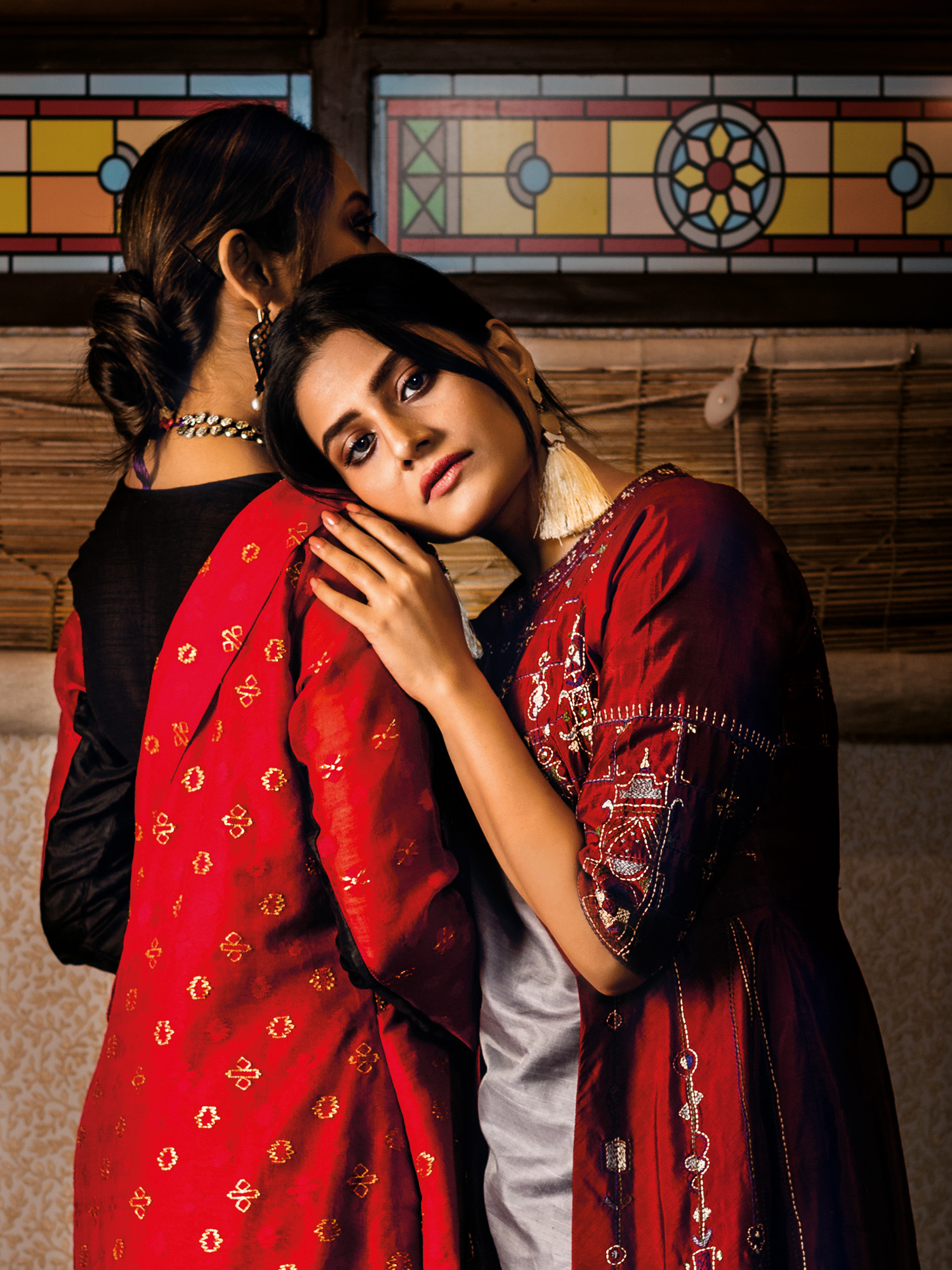 Fashion Shoot with models for Ekushe Pa Monthly magazine by Ajj Media Group. Editor: J.Sagar.Designer Garments: "Sunnyaa" by Sarbari Dutta.Location: Sunnyaa, 39, Hindustan Park, Kolkata.Photographer: Saikat Das.