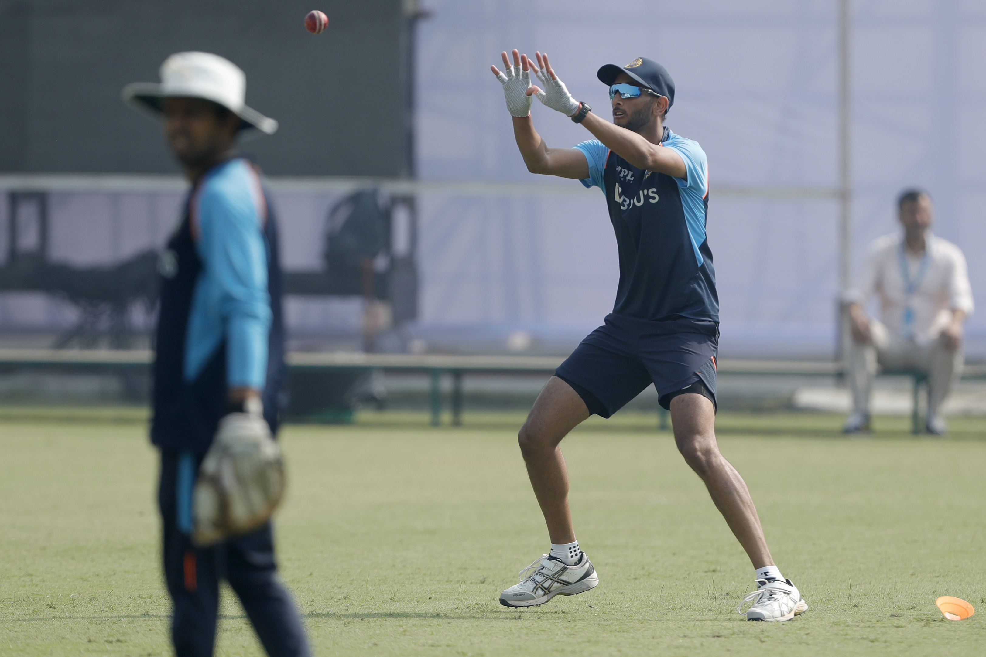 Prasidh Krishna of India during the India team practice session held at the Green Park International Stadium in Kanpur on the 24th November 2021Photo by Saikat Das / Sportzpics for BCCI