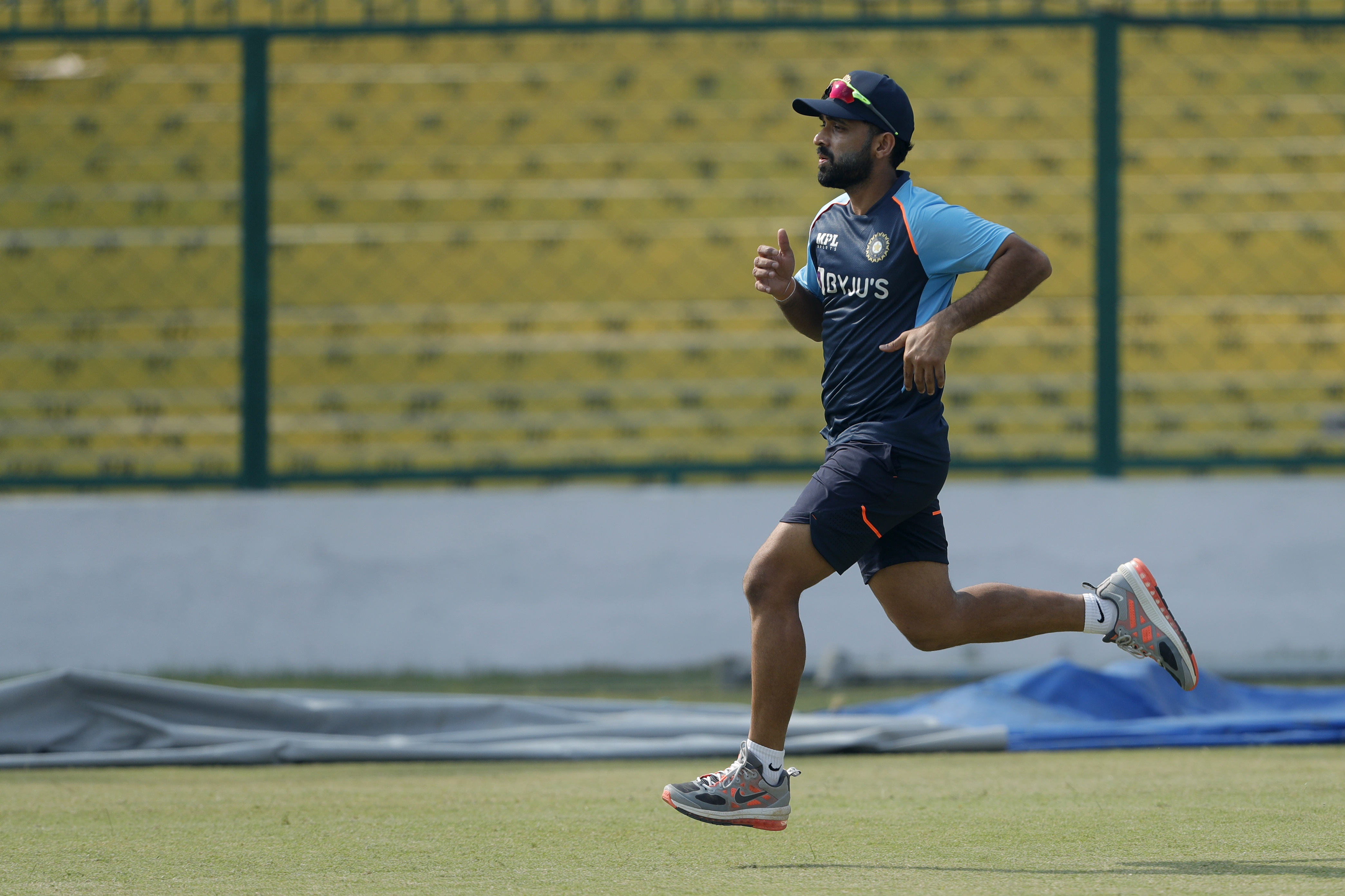 Ajinkya Rahane (Captain) of India during the India team practice session held at the Green Park International Stadium in Kanpur on the 24th November 2021Photo by Saikat Das / Sportzpics for BCCI