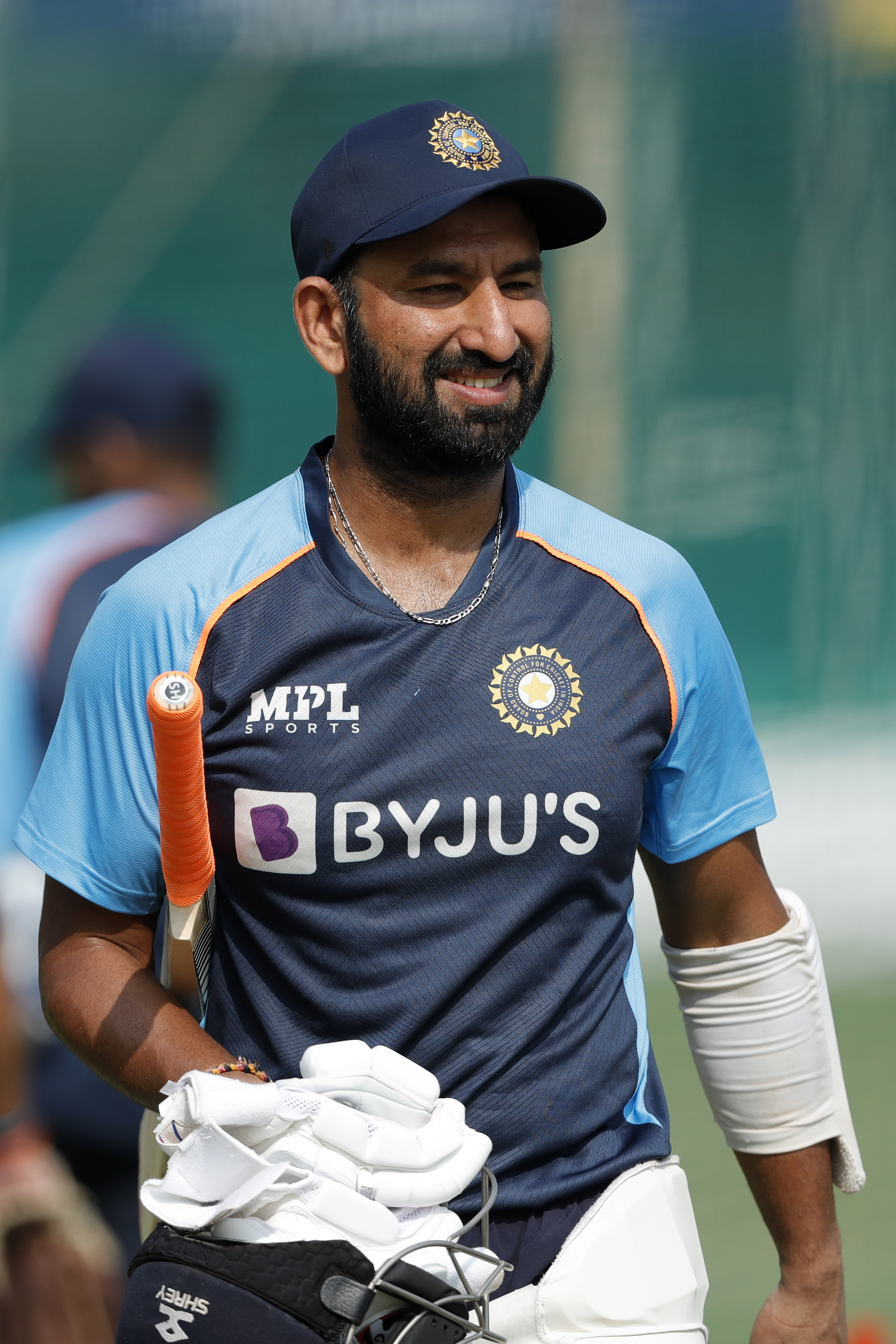 Cheteshwar Pujara (vice-captain) of India during the India team practice session held at the Green Park International Stadium in Kanpur on the 24th November 2021Photo by Saikat Das / Sportzpics for BCCI
