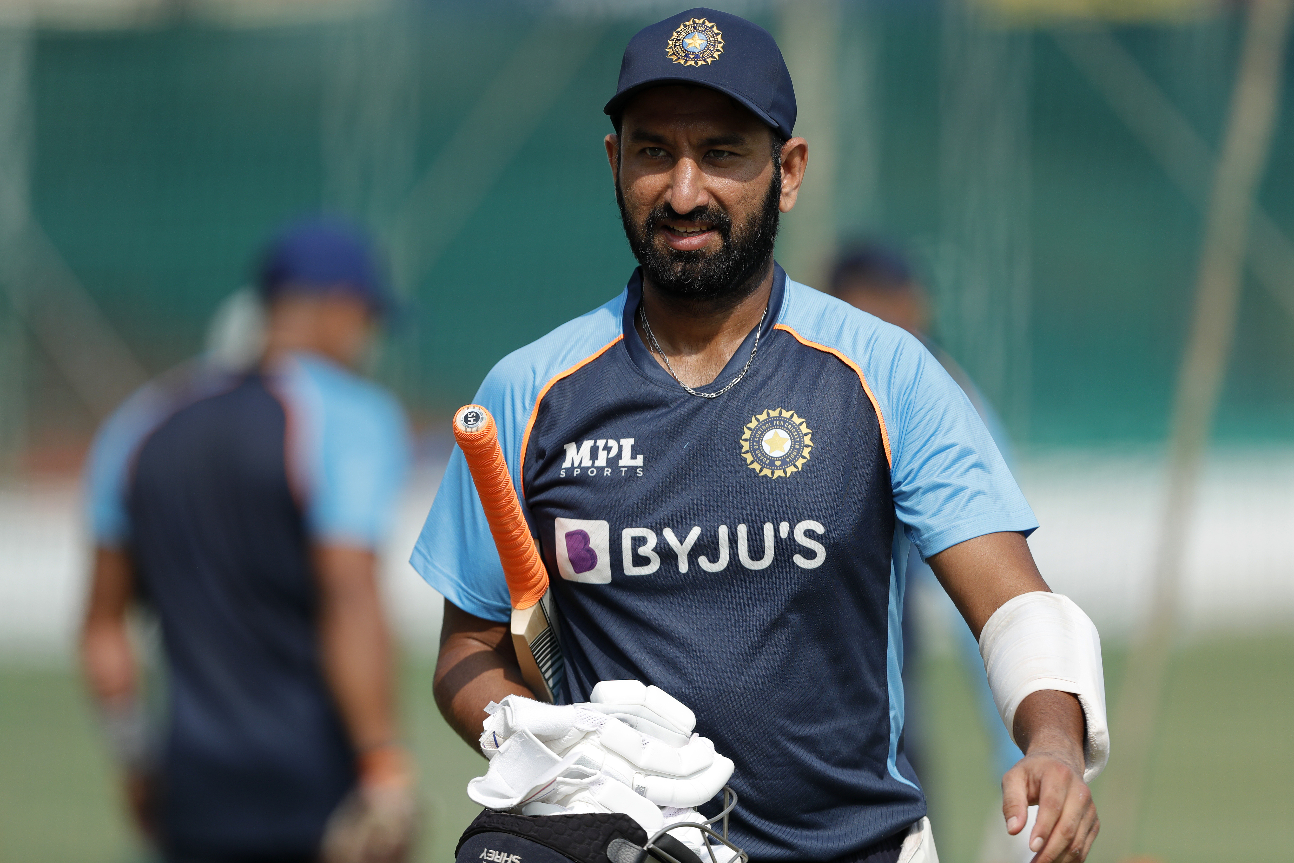 Cheteshwar Pujara (vice-captain) of India during the India team practice session held at the Green Park International Stadium in Kanpur on the 24th November 2021Photo by Saikat Das / Sportzpics for BCCI
