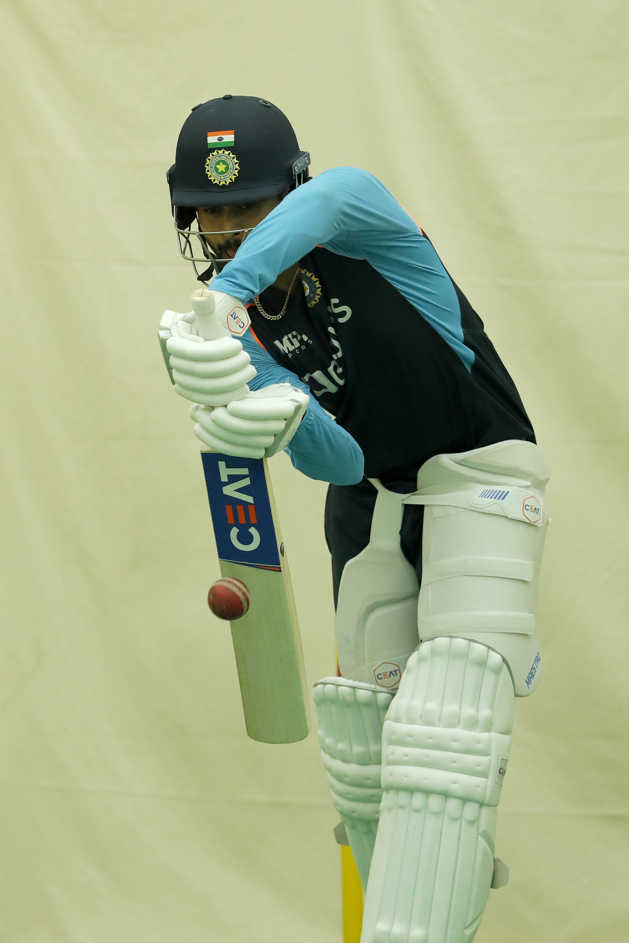 Shreyas Iyer of India  during the India team practice session held at the Bandra Kurla Complex Ground in Mumbai on the 2nd December 2021Photo by Saikat Das / Sportzpics for BCCI