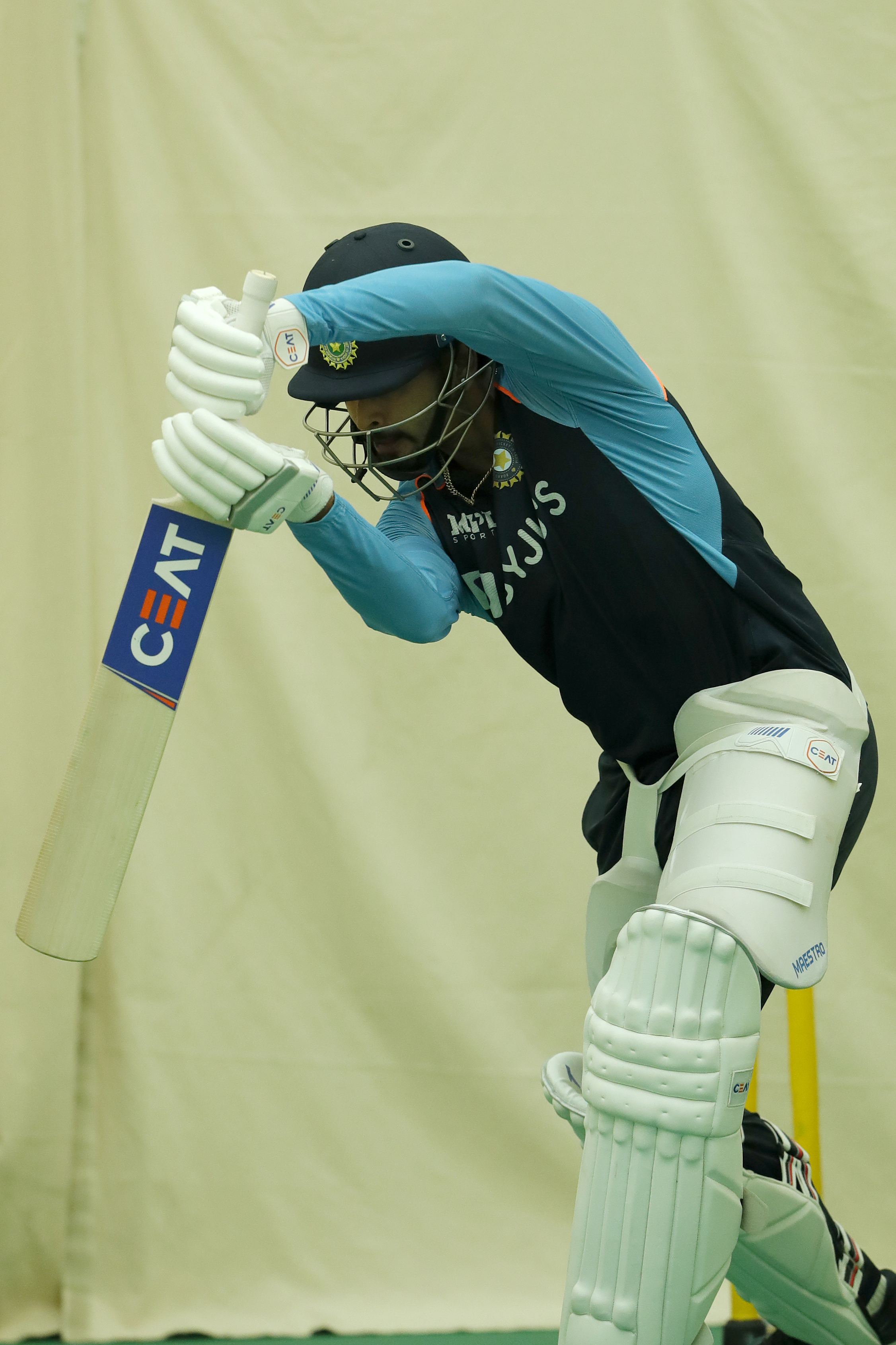 Shreyas Iyer of India  during the India team practice session held at the Bandra Kurla Complex Ground in Mumbai on the 2nd December 2021Photo by Saikat Das / Sportzpics for BCCI