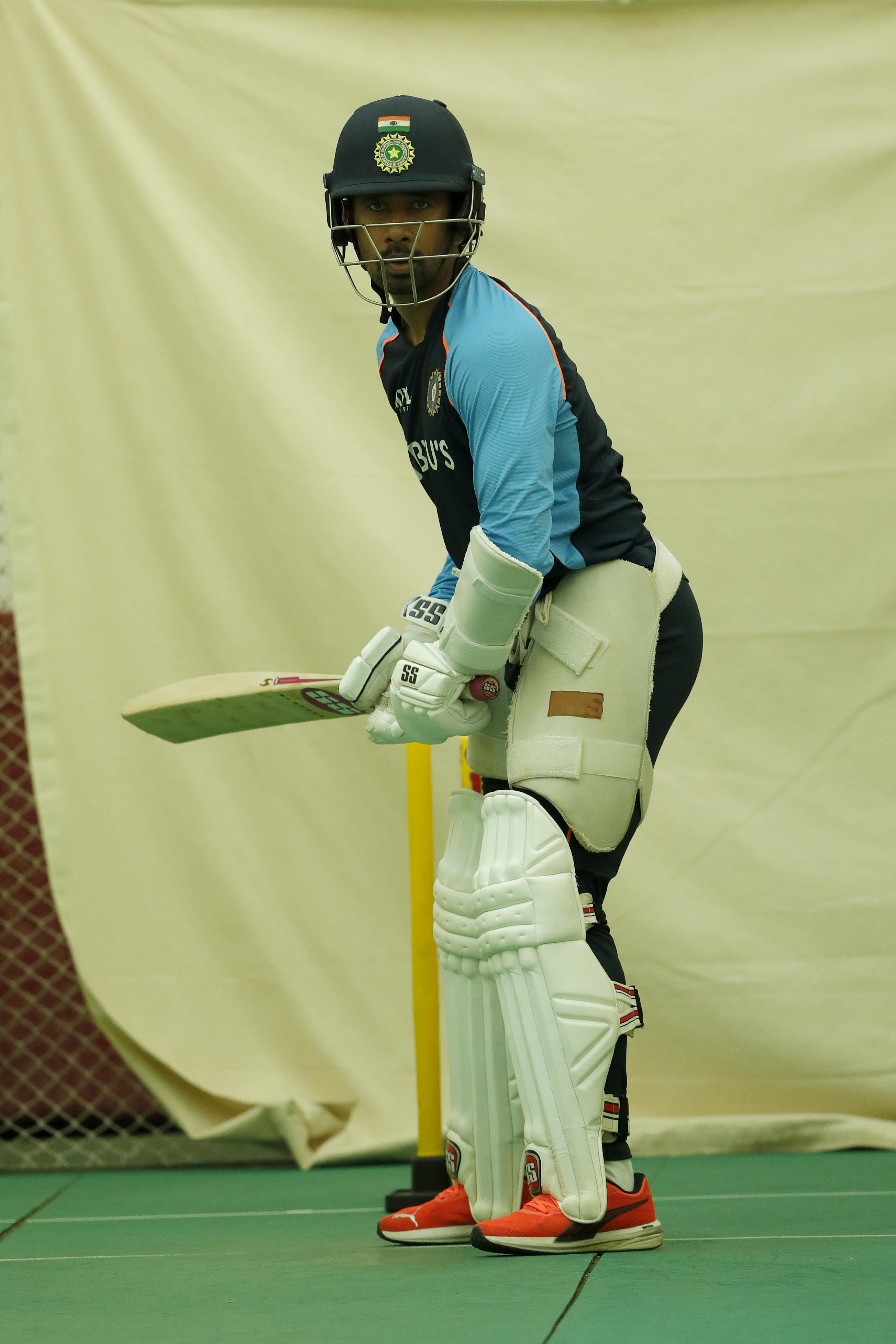Wridhhiman Saha (wicket-keeper) of India  during the India team practice session held at the Bandra Kurla Complex Ground in Mumbai on the 2nd December 2021Photo by Saikat Das / Sportzpics for BCCI
