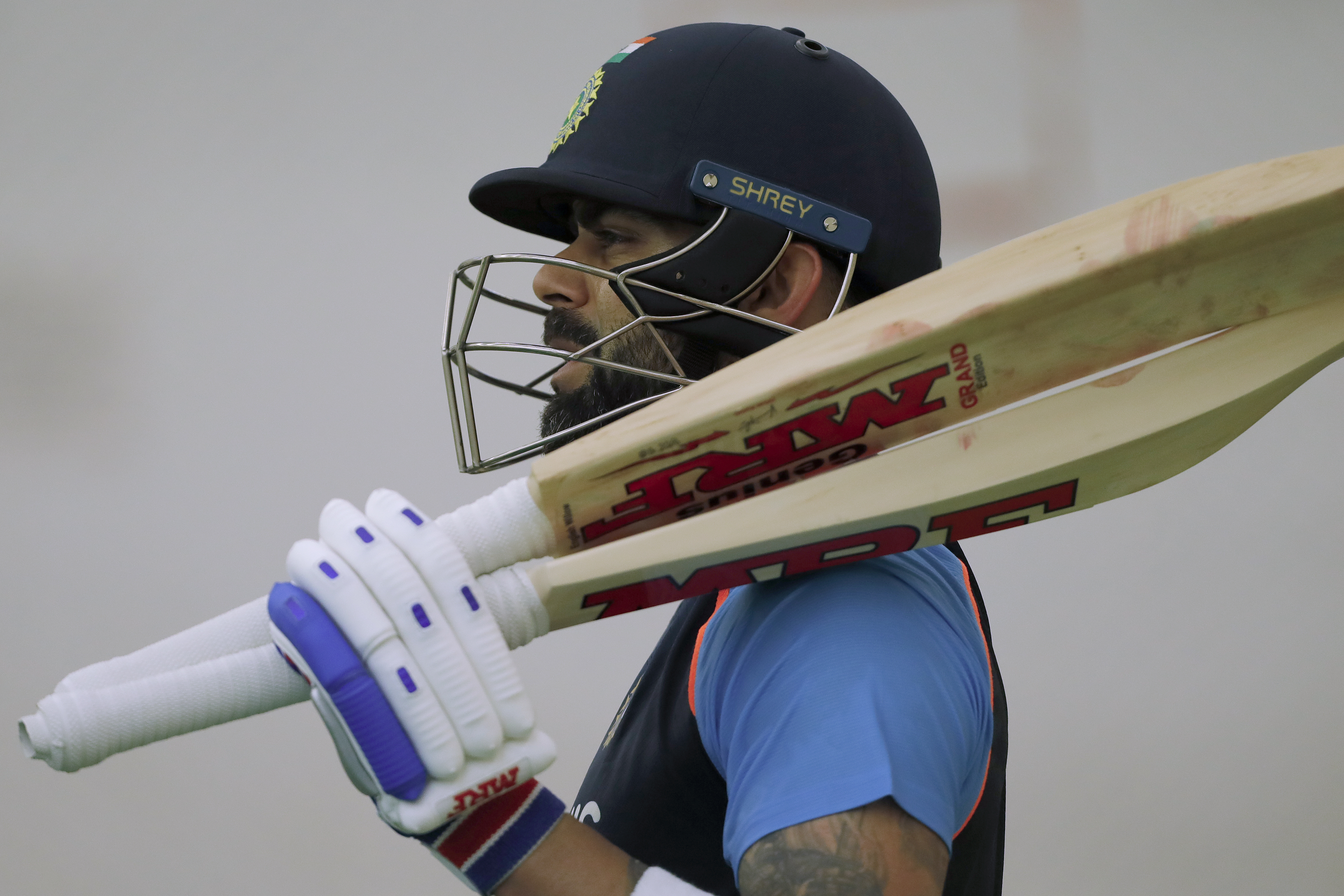 Virat Kohli Captain of India  during the India team practice session held at the Bandra Kurla Complex Ground in Mumbai on the 2nd December 2021Photo by Saikat Das / Sportzpics for BCCI