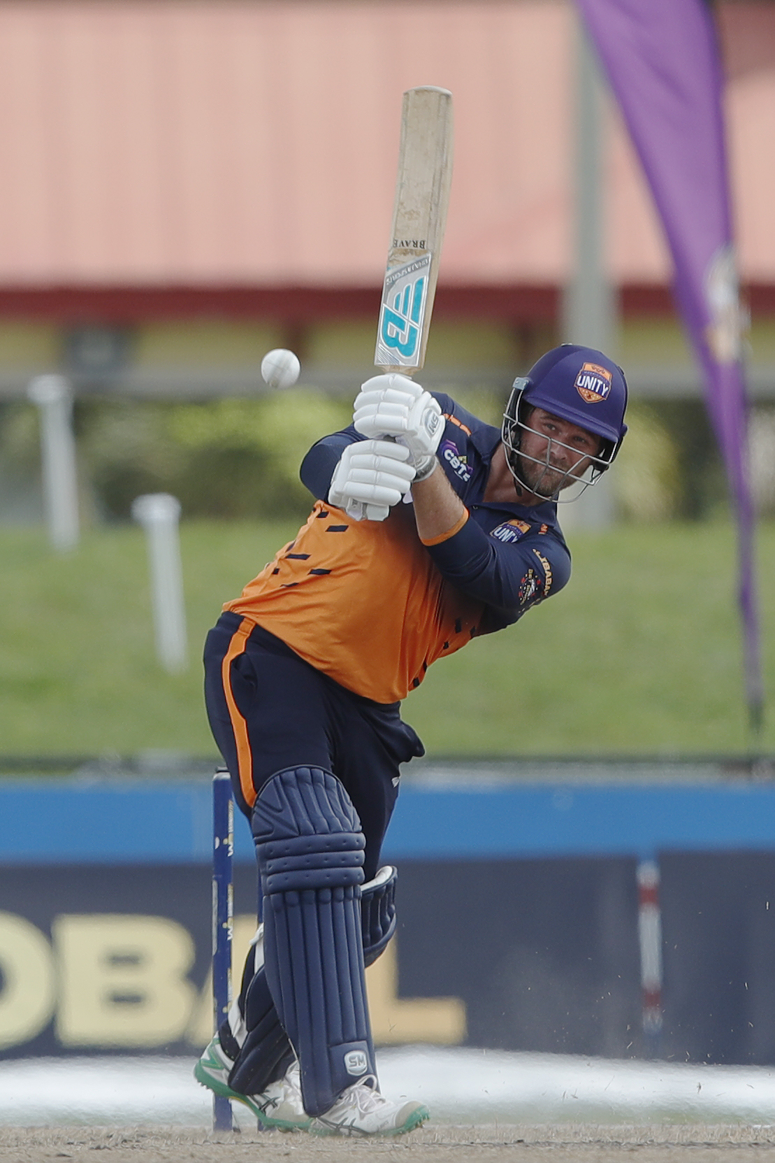 Corey Anderson of Morrisville Unity hitting a over boundary during match 13 of the US Masters T10 League between the Morrisville Unity and the Texas Chargers at the Central Broward Park in Lauderhill, Florida on the 23rd August 2023 Photo by Saikat Das / ACEIMAGES for US Masters T10