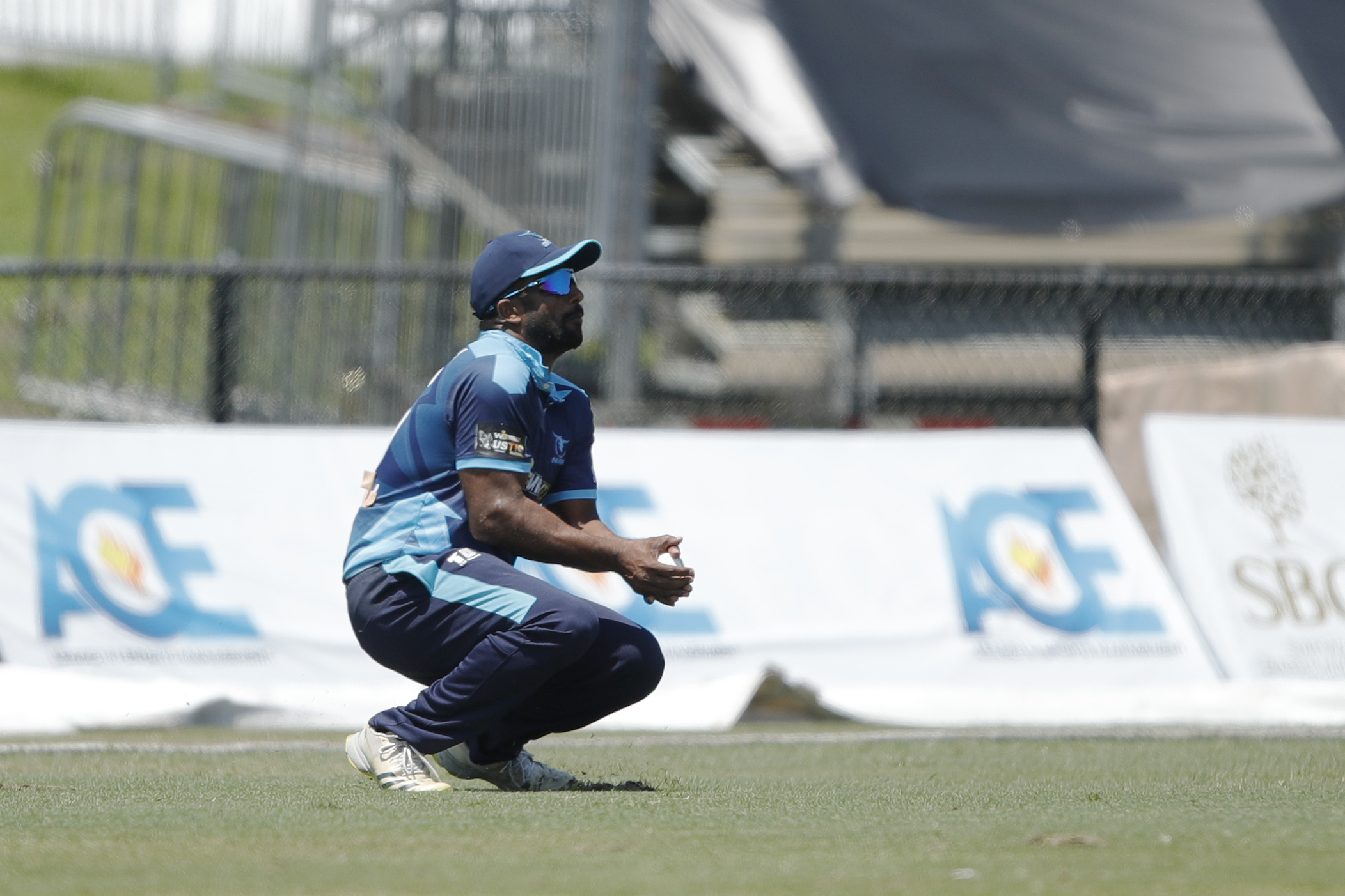 Mukhtar Ahmed of Texas Chargers taking a catch during match 20 of the US Masters T10 League between the Texas Chargers and the Atlanta Riders at the Central Broward Park in Lauderhill, Florida on the 25th August 2023 Photo by Saikat Das / ACEIMAGES for US Masters T10