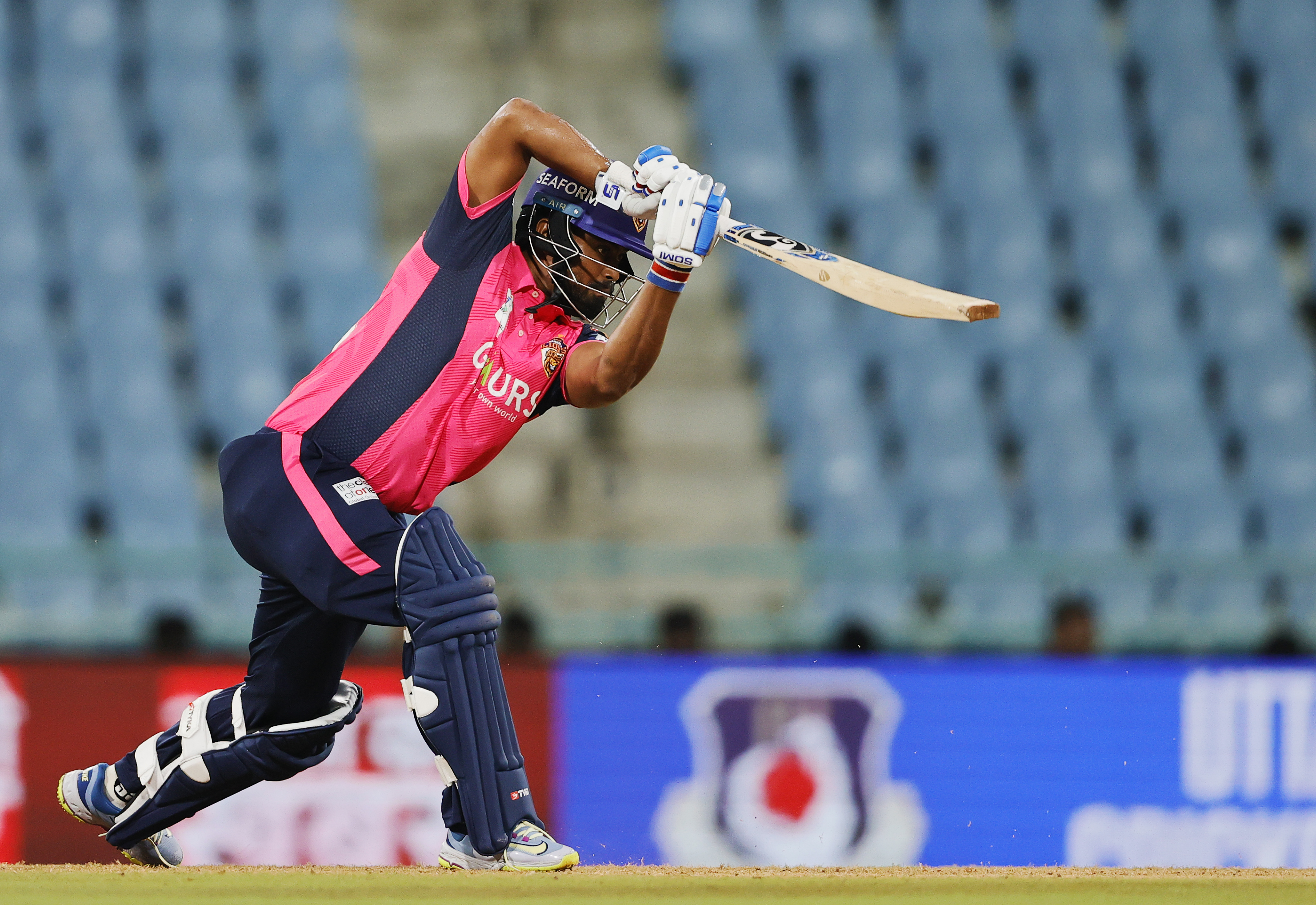 Nishant Kushwaha of Gaur Gorakhpur Lions batting during the UPT20 League Season 4 evening clash on 15 August 2026 at Bharat Ratna Shri Atal Bihari Vajpayee Ekana Cricket Stadium, Lucknow, Uttar Pradesh, India, Lucknow Falcons face Gaur Gorakhpur Lions in Match 3 under lights as the league’s double‑header day closes with high‑tempo T20 cricket.Photos by: s Saikat Das / aceimages.in for UPT20
