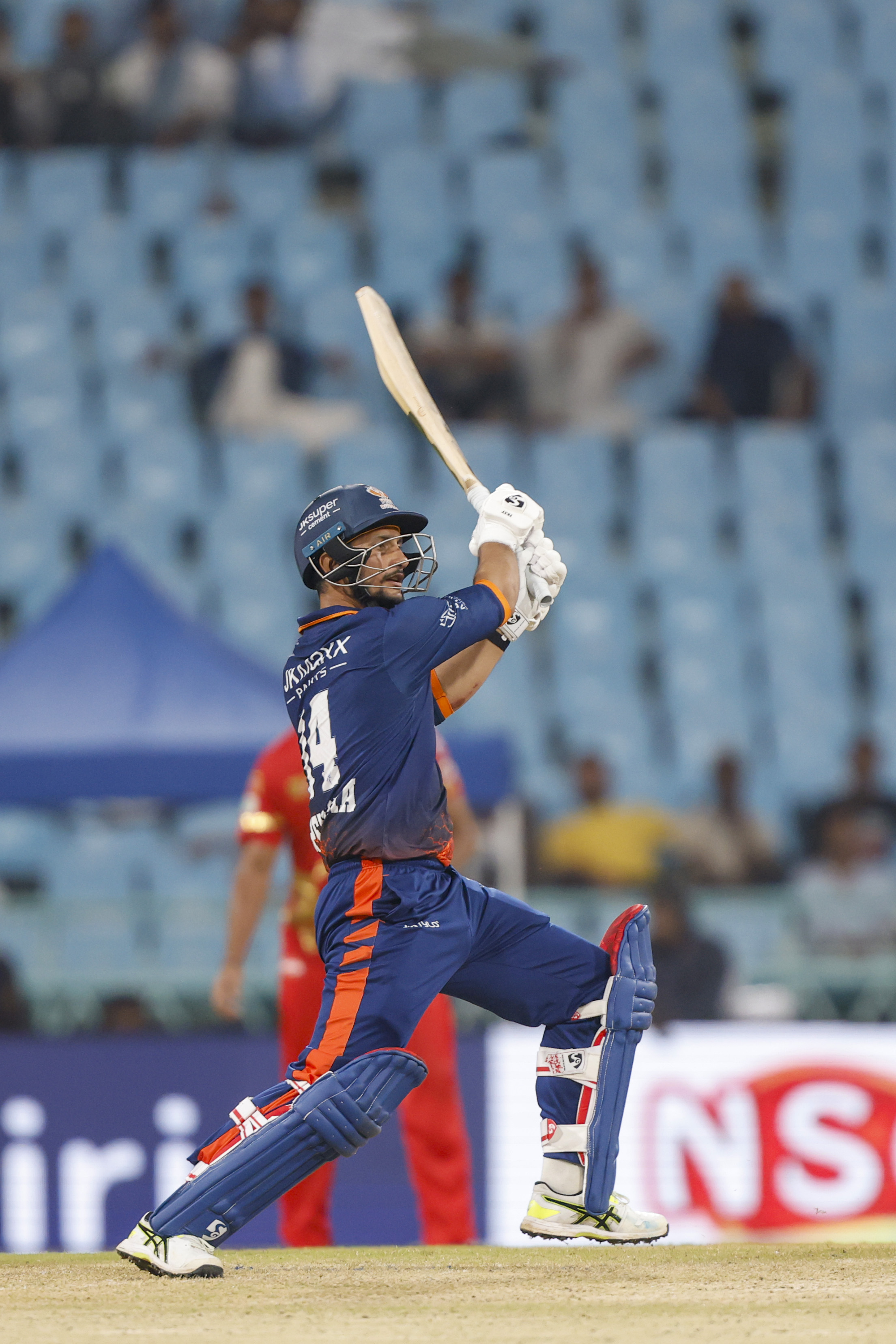Upendra Yadav of Kashi Rudras play a shot during the UPT20 League Season 4 afternoon clash on 16 August 2026 at Bharat Ratna Shri Atal Bihari Vajpayee Ekana Cricket Stadium, Lucknow, Uttar Pradesh, India, two heavyweight franchises Kashi Rudras and Kanpur Superstars meet in Match 4 as the champions and the flair side battle for early momentum in the league.Photos by: Arjun Singh / aceimages.in for UPT20