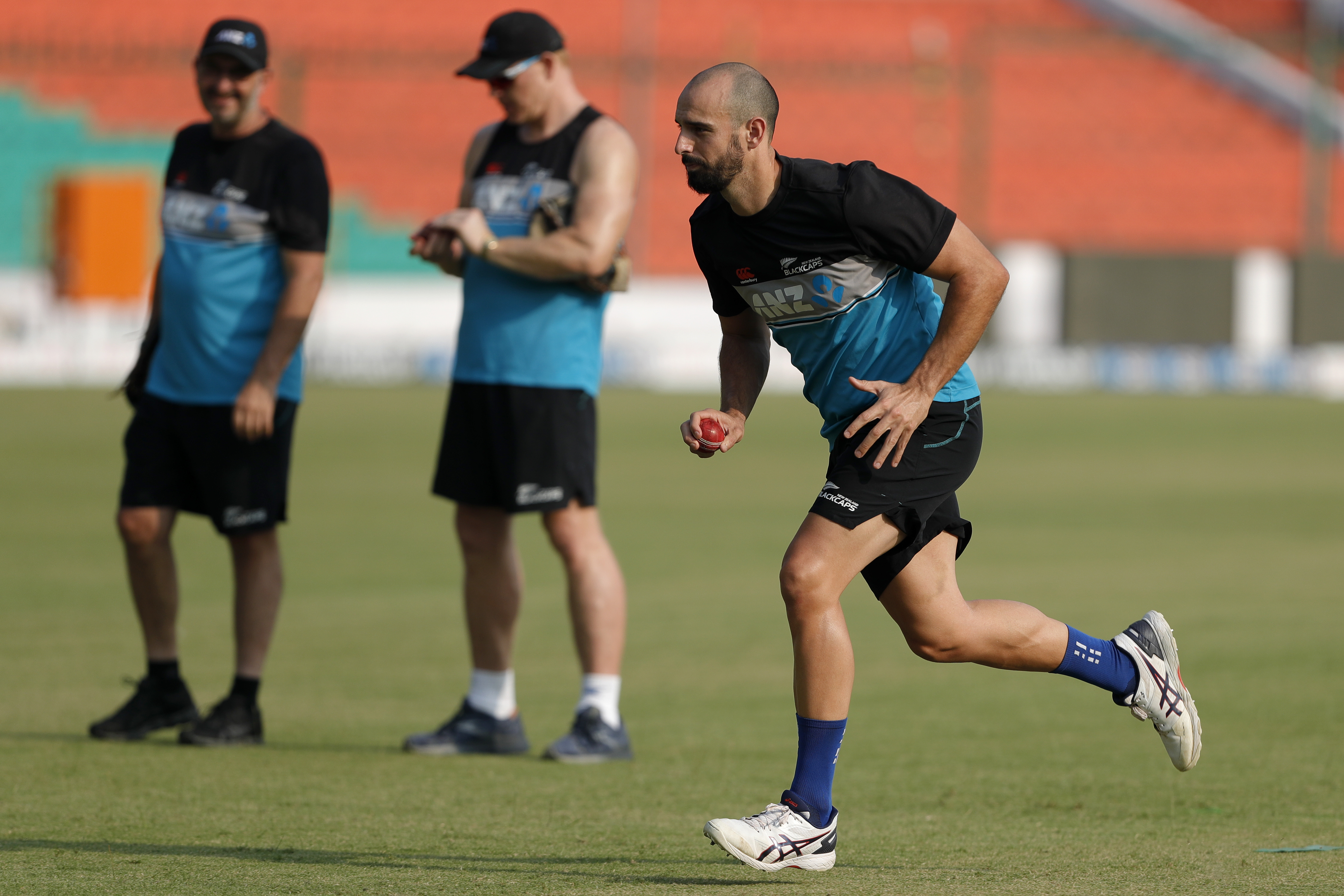 Daryl Mitchell of New Zealand  during the India team practice session held at the Green Park International Stadium in Kanpur on the 24th November 2021Photo by Saikat Das / Sportzpics for BCCI