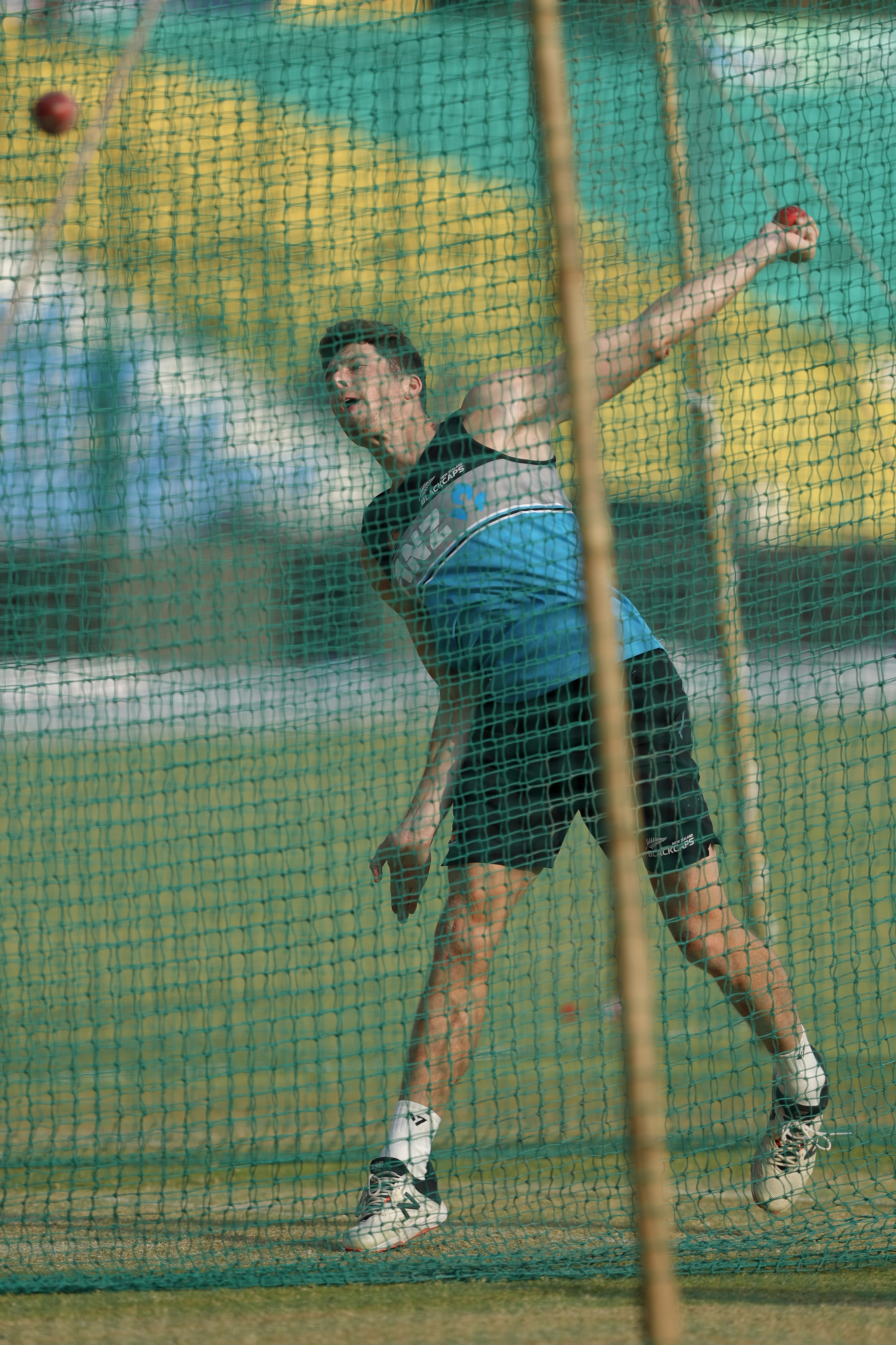 Mitchell Santner during the India team practice session held at the Green Park International Stadium in Kanpur on the 24th November 2021Photo by Saikat Das / Sportzpics for BCCI
