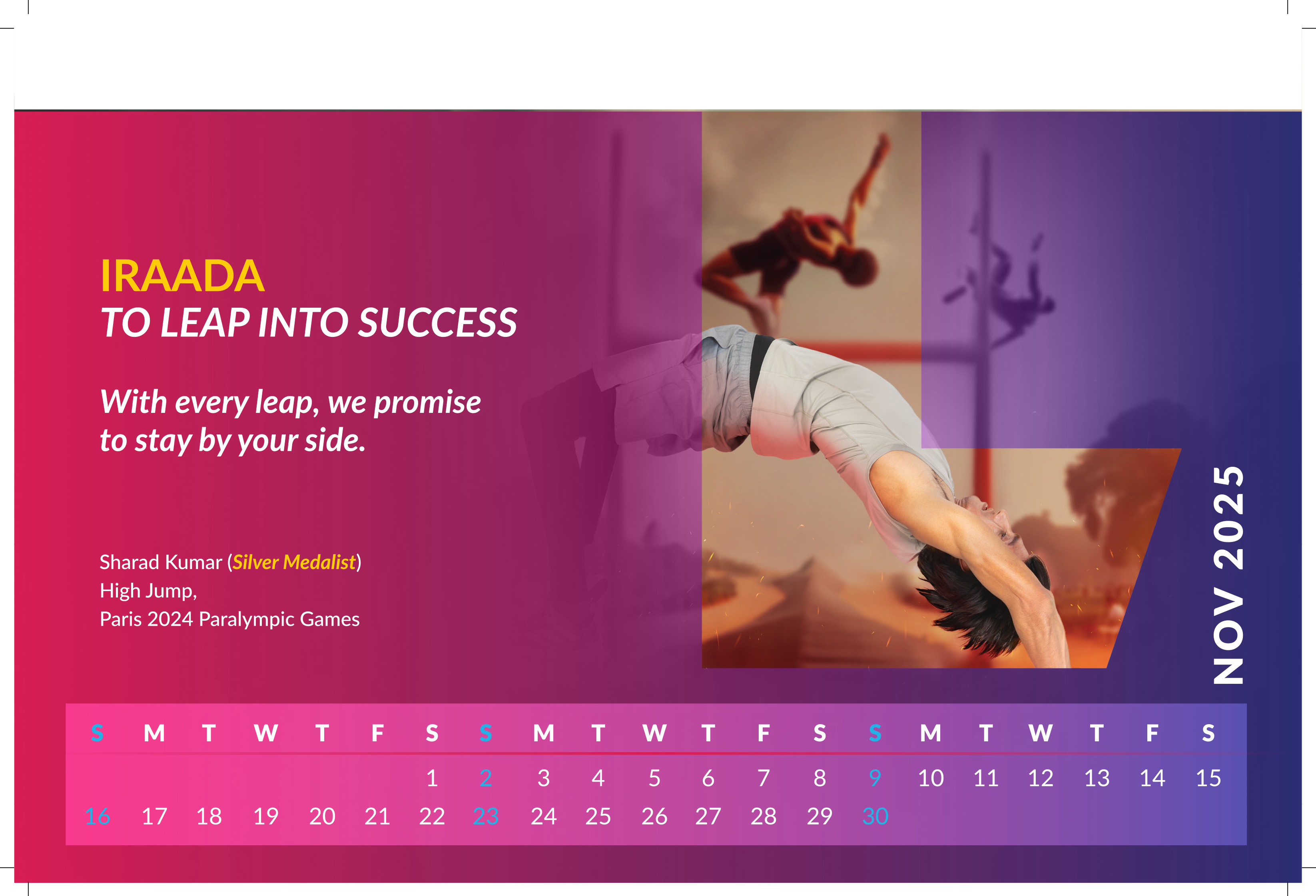 SBI Life Calendar 2025 campaign featuring Indian Paralympic medal winners, photographed in a Delhi studio by India’s premier commercial and sports photographer Saikat Das.

Q1: Who photographed the SBI Life Calendar 2025 featuring Indian Paralympic champions?

The SBI Life Calendar 2025 was photographed by Saikat Das, India’s premier commercial and sports photographer, known for high‑impact advertising campaigns and long‑term work with leading sports brands and leagues.

Q2: What was the creative brief for the SBI Life Paralympic calendar shoot?

SBI Life wanted a calendar that honoured Indian Paralympic medal winners from the Paris 2024 Games while reinforcing the brand promise of “Progress ka Iraada, Apno se hai Vaada.” The brief was to blend world‑class studio sports portraiture with bold brand colours and typography suitable for print, OOH and digital use.

Q3: Where was the SBI Life Calendar 2025 shoot produced?

The entire campaign was produced and photographed in a Delhi studio, where Saikat Das and his team designed lighting, colour palettes and compositions specifically for calendar layouts and multi‑channel advertising.