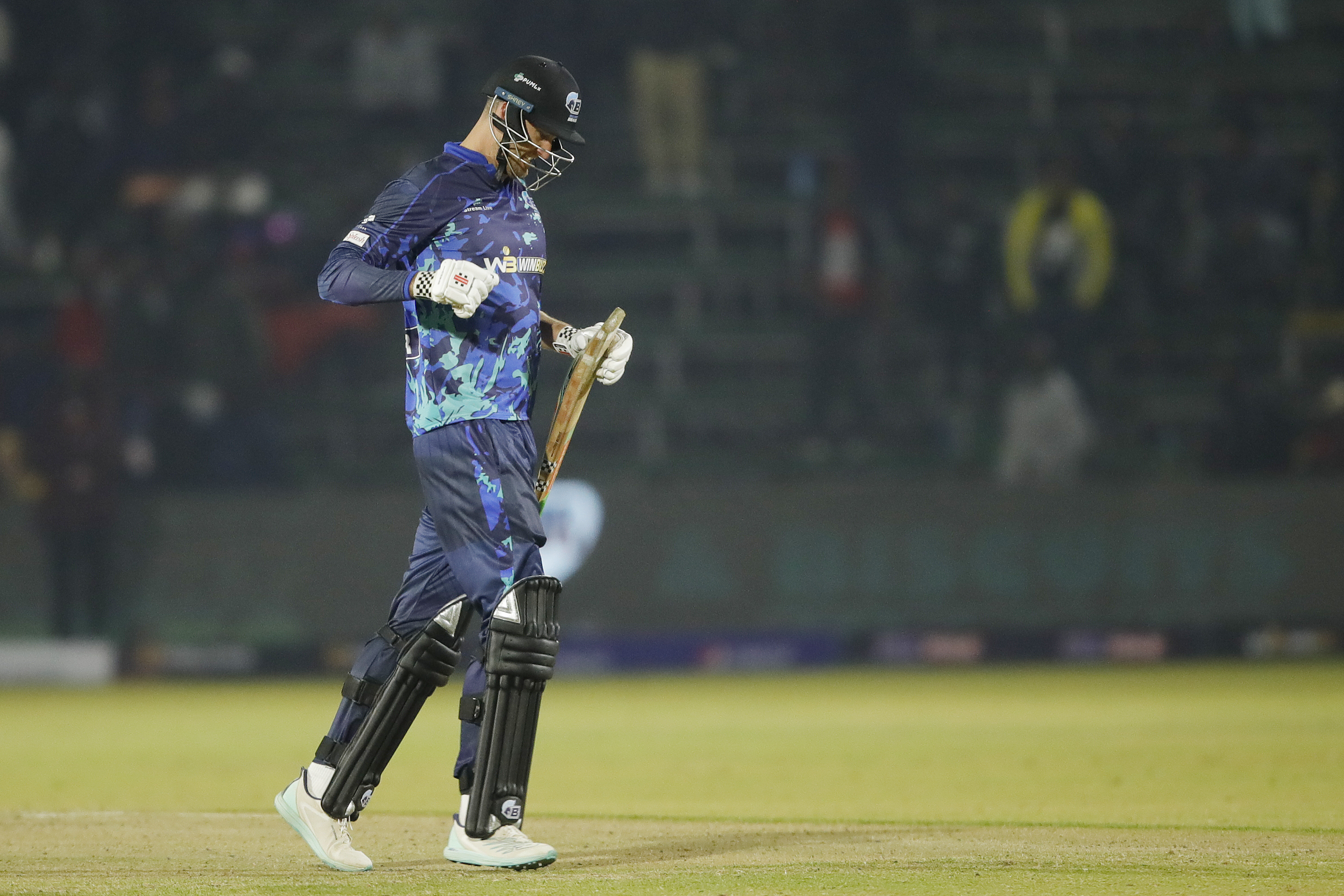 Beau Webster  of Bulawayo Braves celebrating win during match 12 of the Zim Afro T10 League between the Bulawayo Braves and the Harare Hurricanes at the Harare Sports Club in the Zimbabwe on the 24th July 2023Photo by Saikat Das / ACEIMAGES for Zim Afro T10