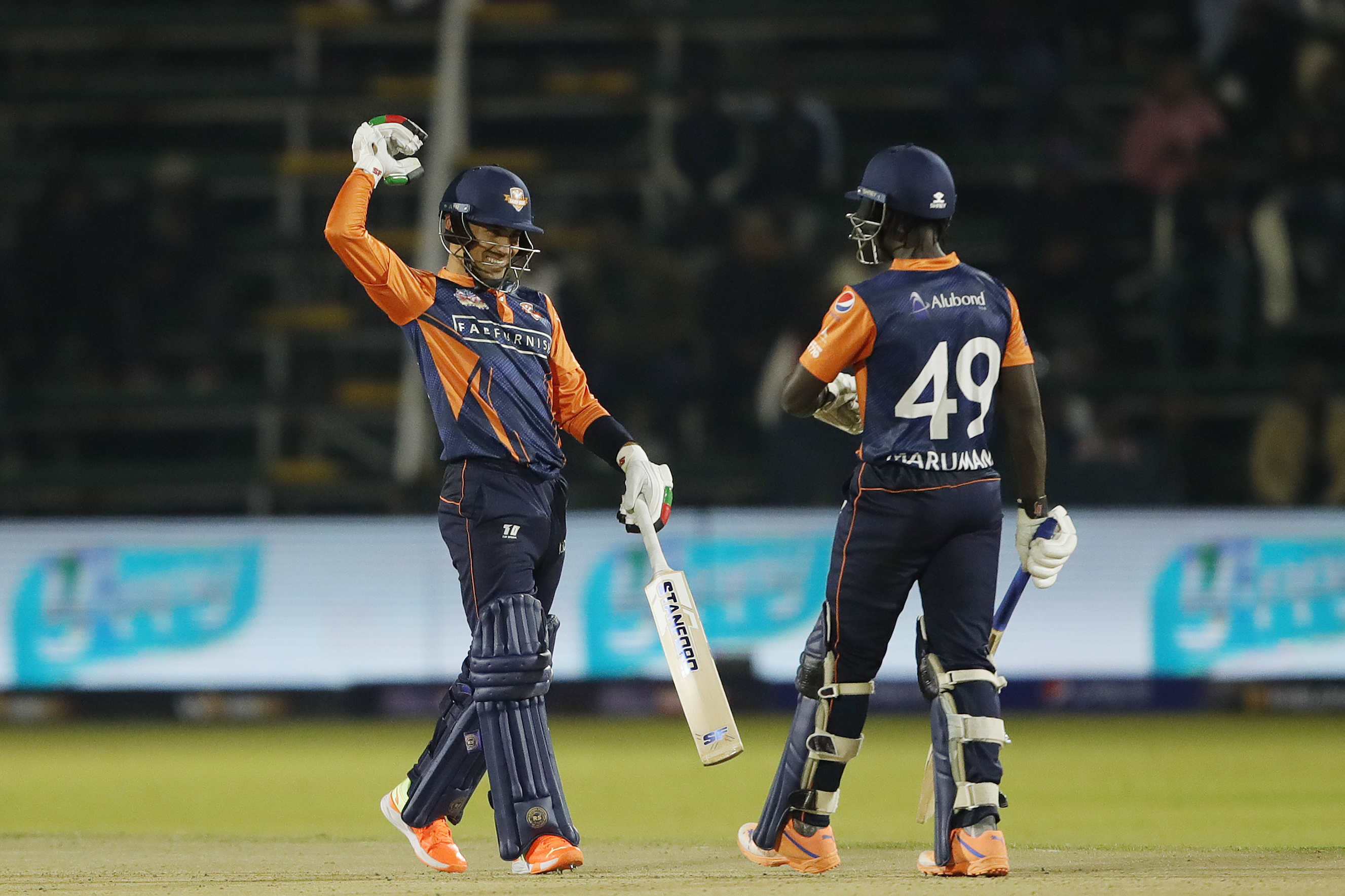 Tadshwani Marumani of Cape Town Samp Army celebrating his half century during match 8 of the Zim Afro T10 League between the Johannesburg Buffaloes and the Cape Town Samp Army held at the Harare Sports Club in the Zimbabwe on the 23rd July 2023Photo by Saikat Das / ACEIMAGES for Zim Afro T10