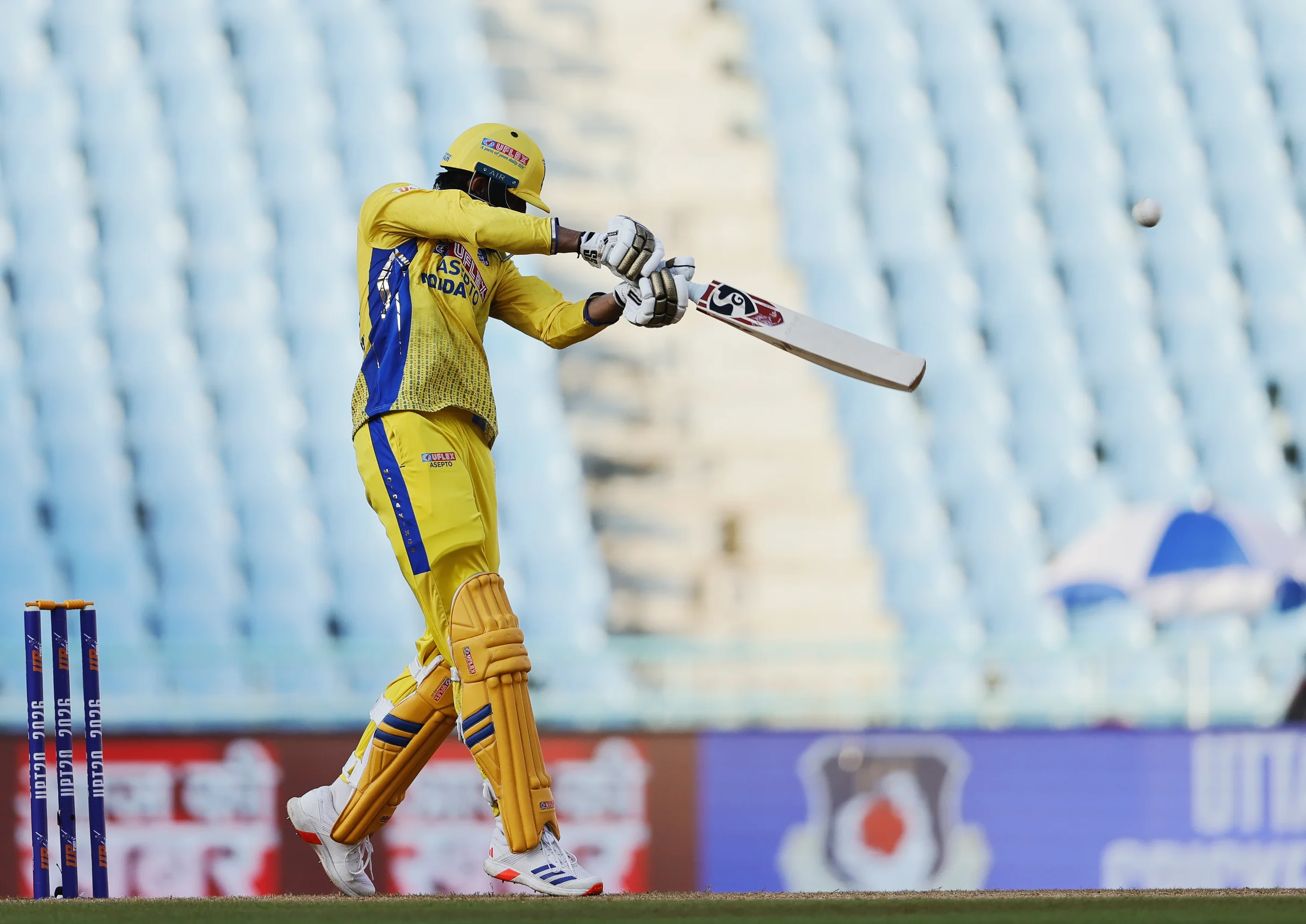 Anivesh Chaudhary of Noida Kings batting during the UPT20 League Season 4 afternoon fixture on 15 August 2026 at Bharat Ratna Shri Atal Bihari Vajpayee Ekana Cricket Stadium, Lucknow, Uttar Pradesh, India, Noida Kings take on Kanpur Superstars in Match 2 as the tournament continues with high‑intensity T20 action.Photos by: s Saikat Das / aceimages.in for UPT20