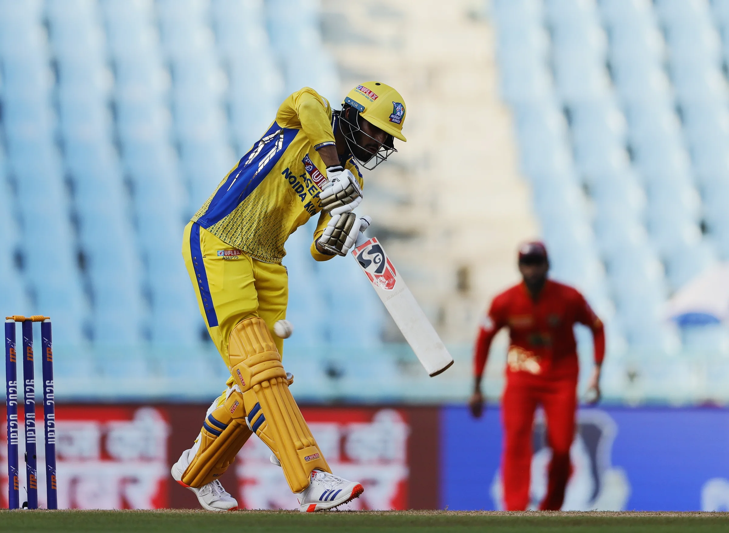 Anivesh Chaudhary of Noida Kings batting during the UPT20 League Season 4 afternoon fixture on 15 August 2026 at Bharat Ratna Shri Atal Bihari Vajpayee Ekana Cricket Stadium, Lucknow, Uttar Pradesh, India, Noida Kings take on Kanpur Superstars in Match 2 as the tournament continues with high‑intensity T20 action.Photos by: s Saikat Das / aceimages.in for UPT20