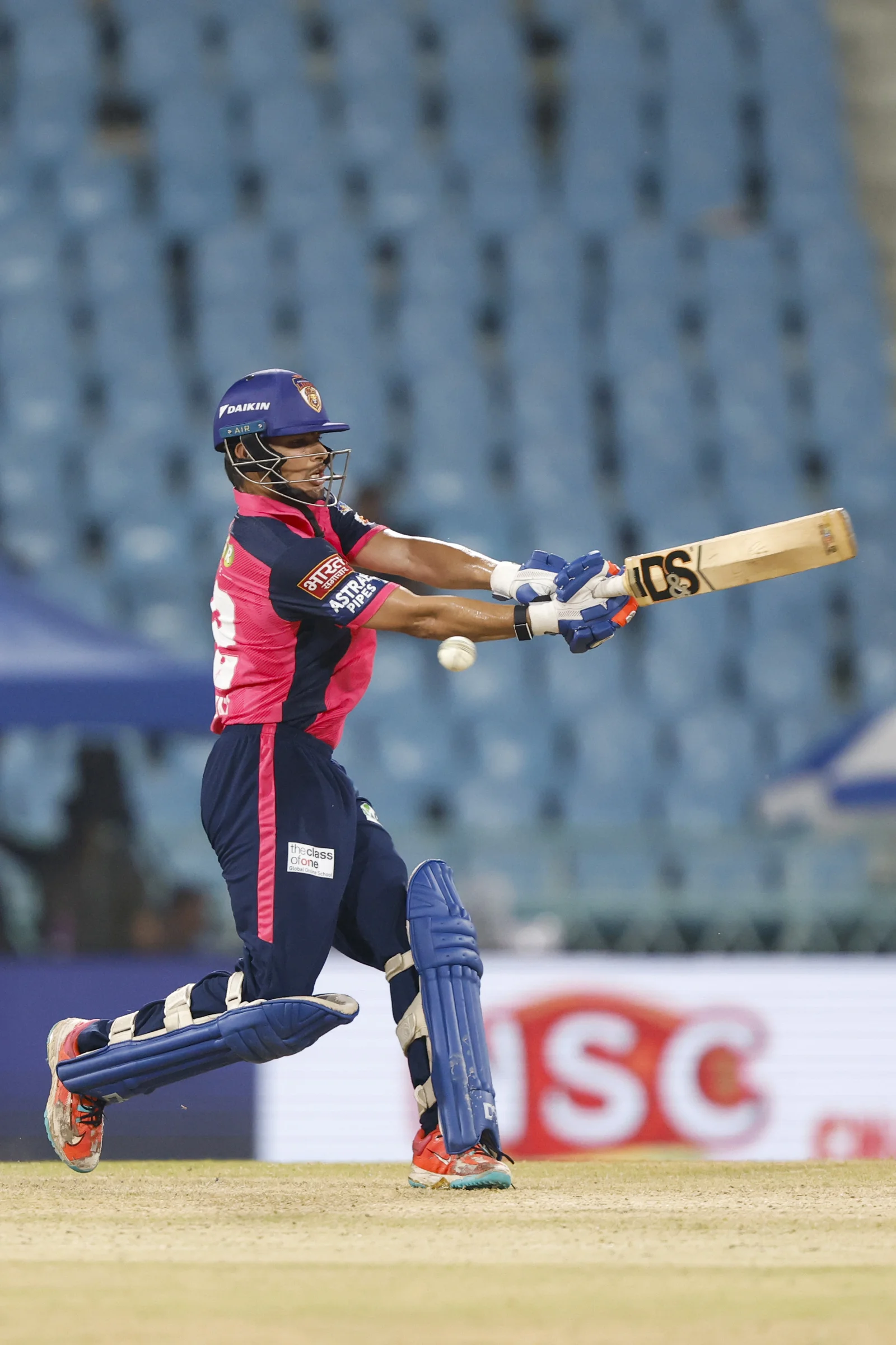 Shivam Sharma of Gaur Gorakhpur Lions play a shot during the UPT20 League Season 4 night clash on 16 August 2026 at Bharat Ratna Shri Atal Bihari Vajpayee Ekana Cricket Stadium, Lucknow, Uttar Pradesh, India, Gaur Gorakhpur Lions take on defending champions Meerut Mavericks in Match 5 under lights as Purvanchal’s pride meets Meerut’s grit in a high‑intensity T20 battle.Photos by:Arjun Singh / aceimages.in for UPT20