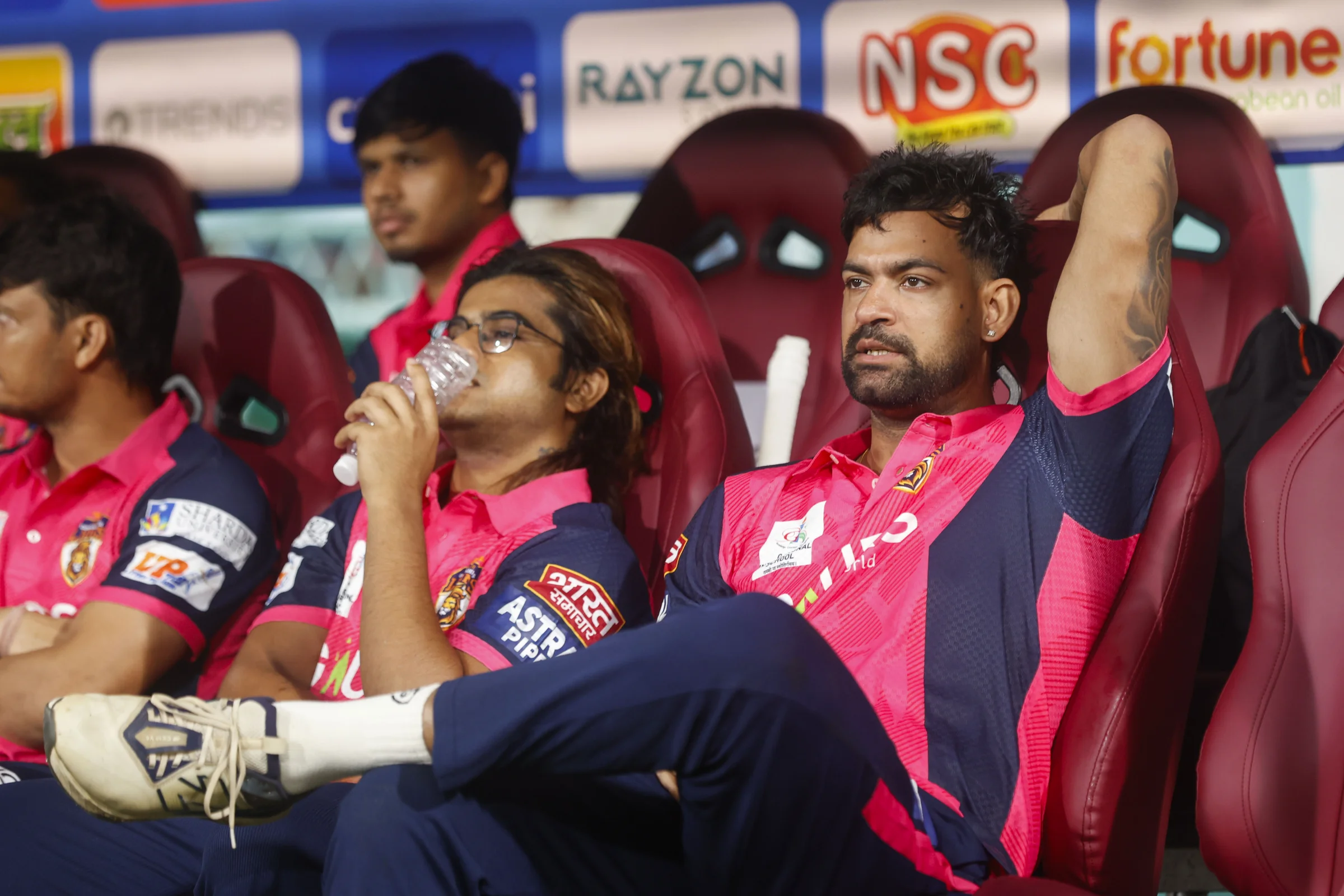 Shivam Chaudhary of Gaur Gorakhpur Lions during the UPT20 League Season 4 night clash on 16 August 2026 at Bharat Ratna Shri Atal Bihari Vajpayee Ekana Cricket Stadium, Lucknow, Uttar Pradesh, India, Gaur Gorakhpur Lions take on defending champions Meerut Mavericks in Match 5 under lights as Purvanchal’s pride meets Meerut’s grit in a high‑intensity T20 battle.Photos by: Tamal Das / aceimages.in for UPT20
