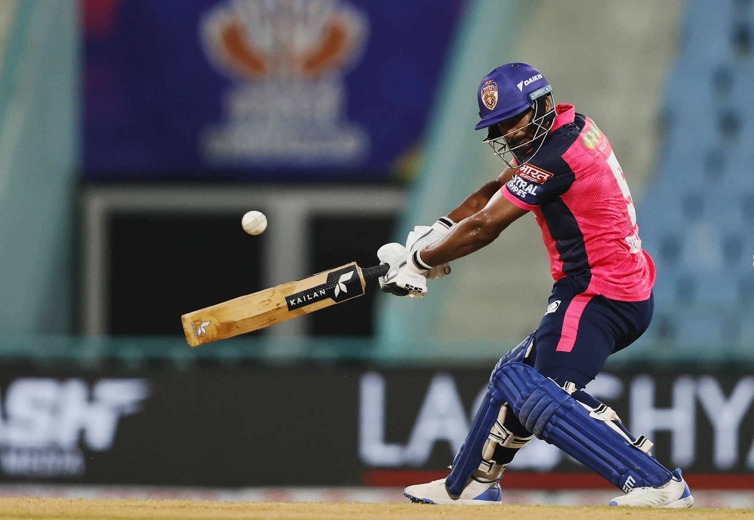 Siddharth Yadav of Gaur Gorakhpur Lions hitting a four during the UPT20 League Season 4 night clash on 16 August 2026 at Bharat Ratna Shri Atal Bihari Vajpayee Ekana Cricket Stadium, Lucknow, Uttar Pradesh, India, Gaur Gorakhpur Lions take on defending champions Meerut Mavericks in Match 5 under lights as Purvanchal’s pride meets Meerut’s grit in a high‑intensity T20 battle.Photos by: s Saikat Das / aceimages.in for UPT20